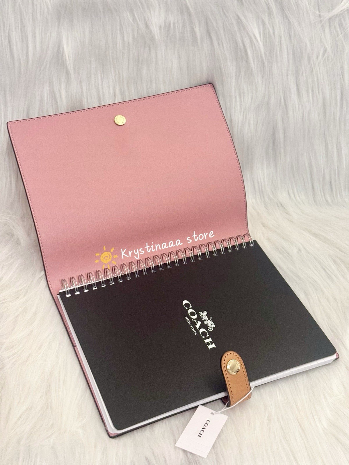 Coach Notebook in Signature Canvas 2026 New Release Powder Pink Color