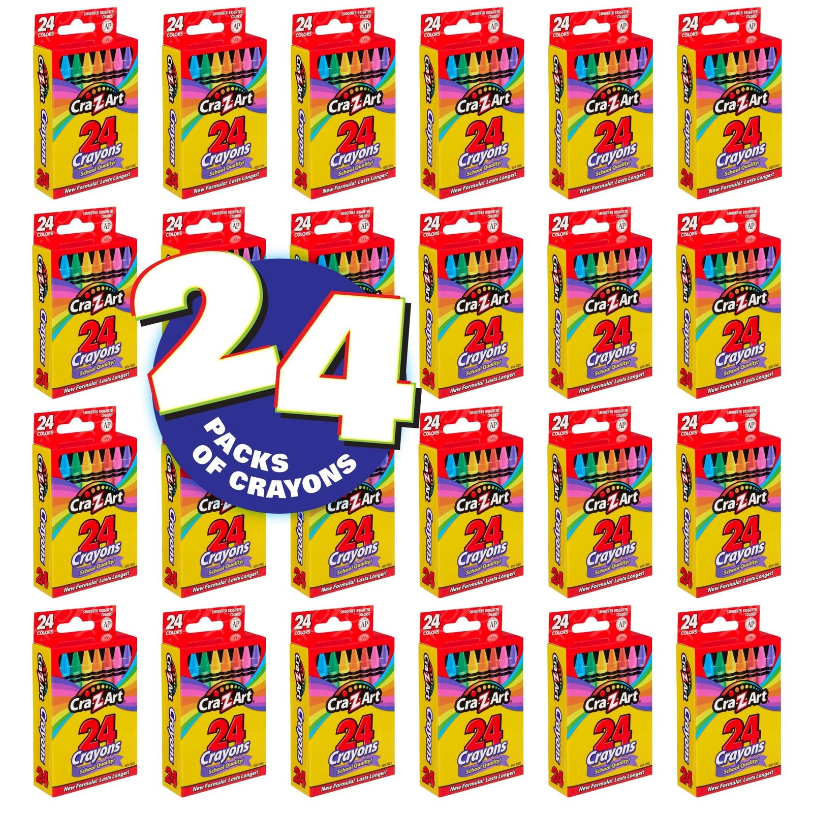 Cra-Z-Art Crayons, Bulk Pack, 24 Count, 24 24 Count (Pack of 24), Multi-color