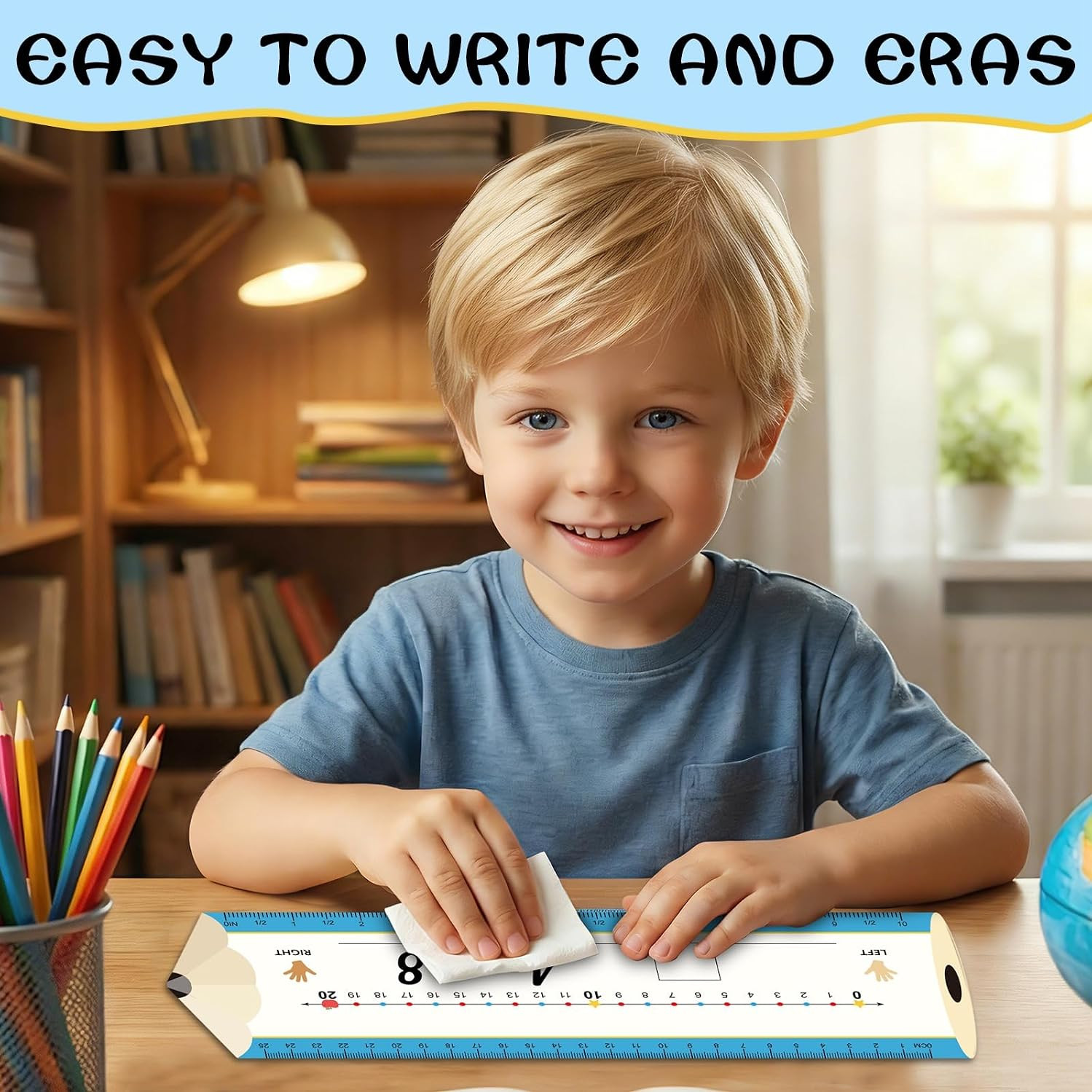 30Pcs Pencil Number Lines, Double Sided Number Lines for Students, 12x4Inch