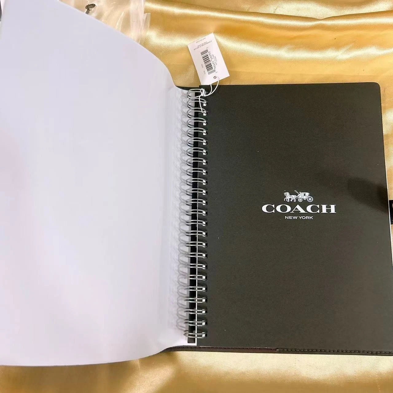 NWT Coach Notebook In Signature Canvas With Mystical Floral/Stripe Heart Print