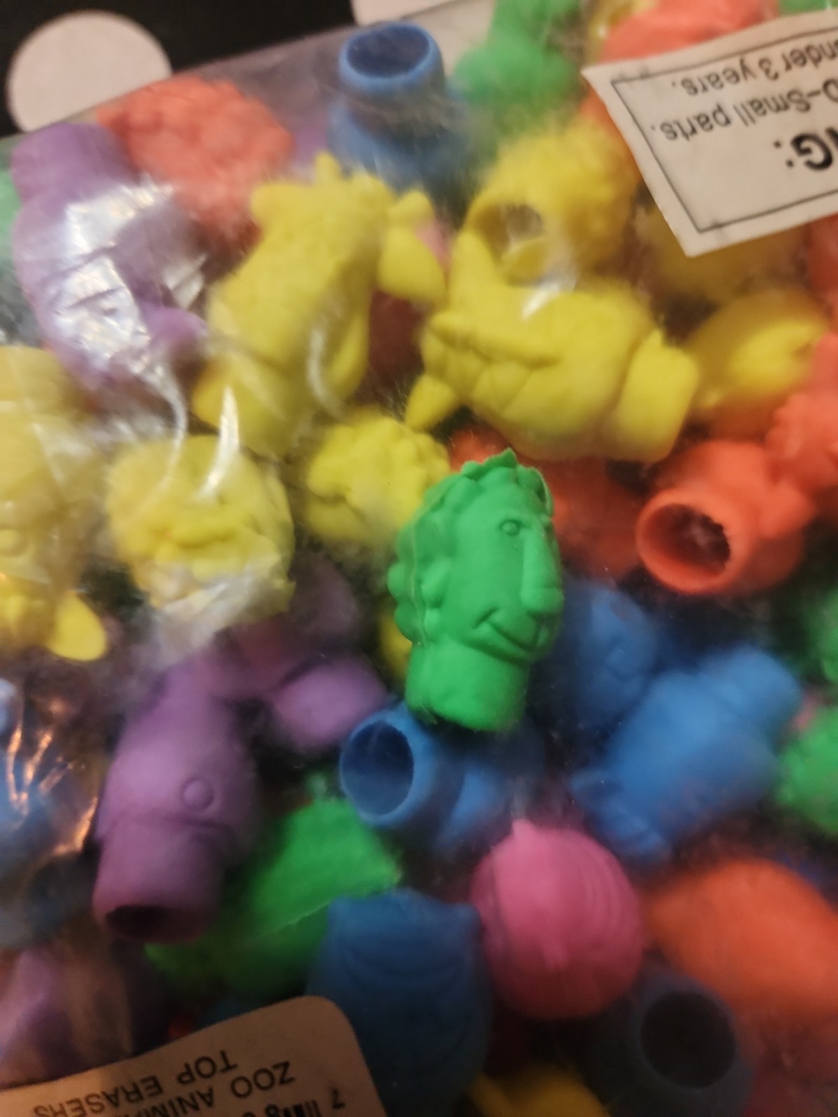 Zoo Animal Pencil Top Erasers, Multi Color Quantity Approx 150 Erasers