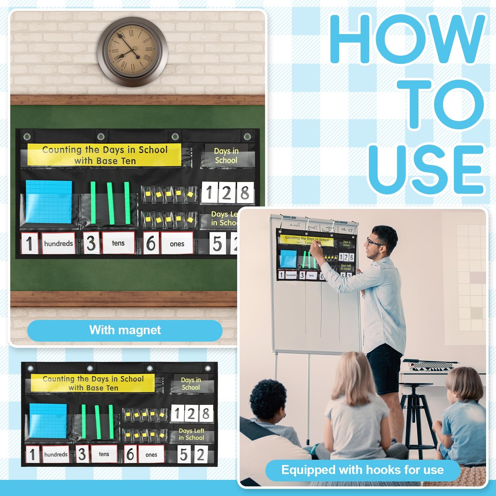 Back to Counting the Days with Base Ten Pocket Chart Place Value, Counting Ca…