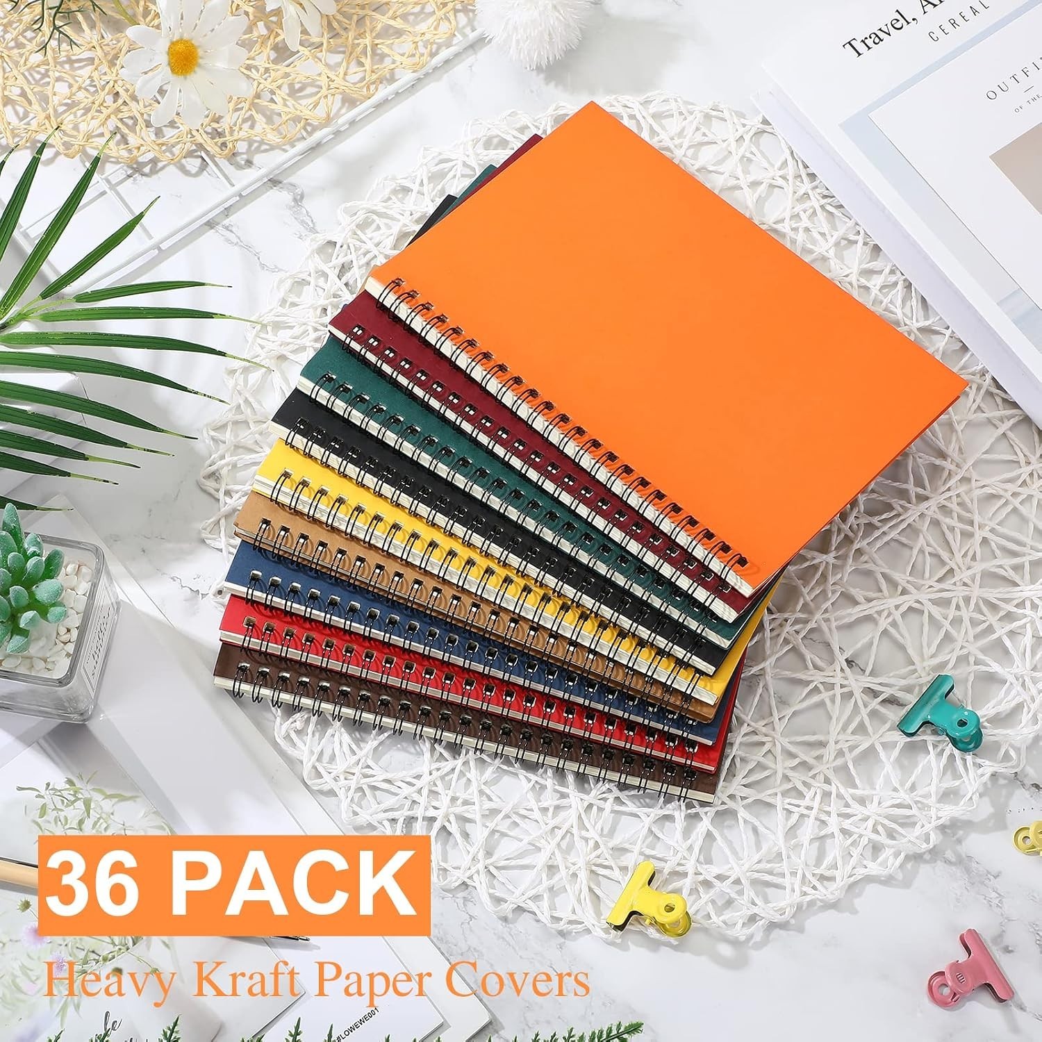 36 Pcs Multi Color A5 Spiral Notebooks Bulk Set for Students
