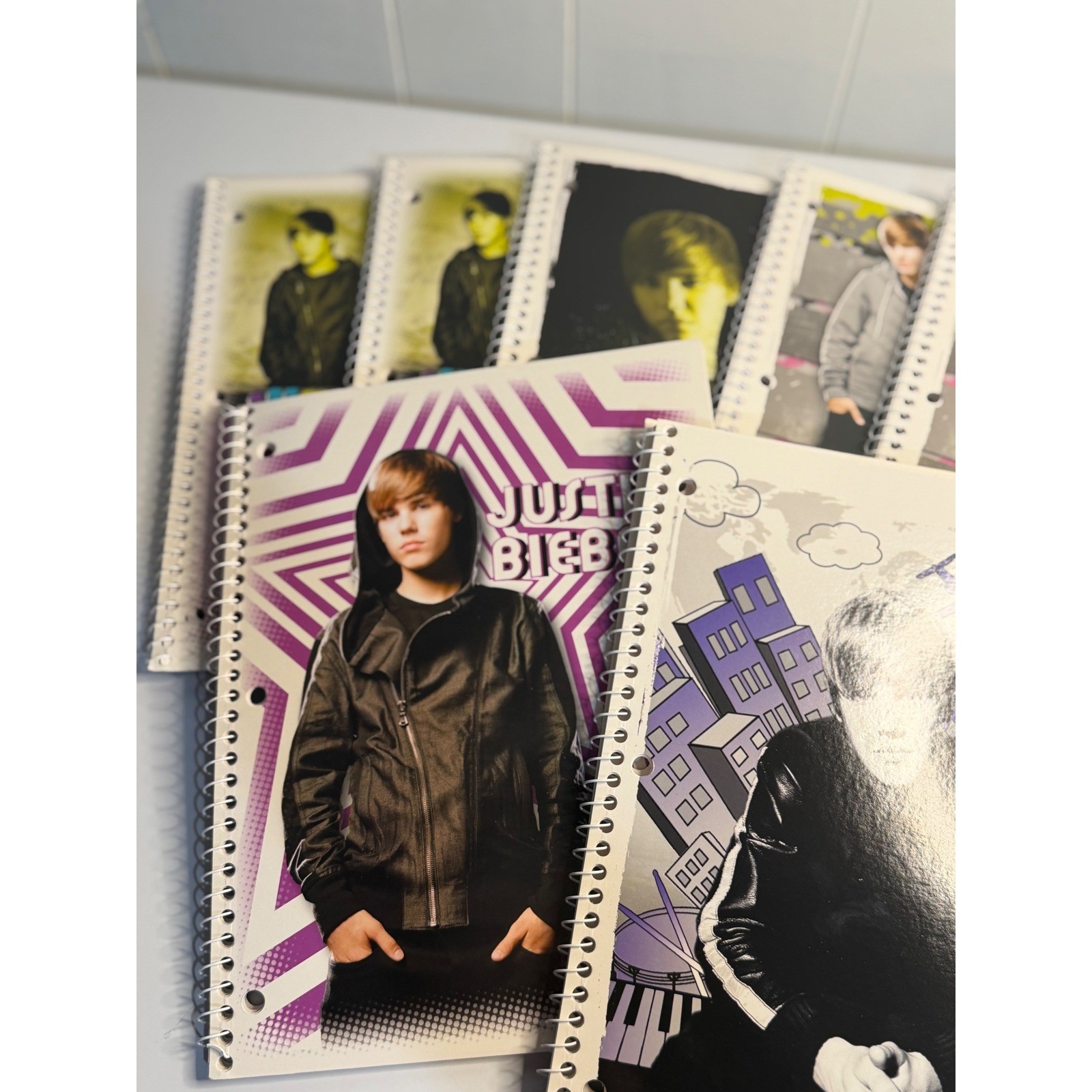 VTG Mead Justin Bieber Spiral Notebook Multi Color 2000s Y2K Pop Star Stationery