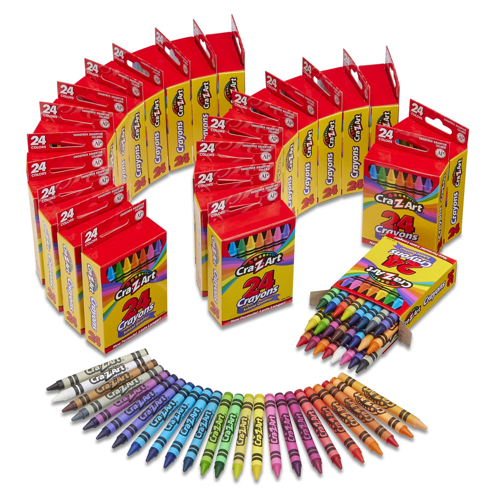 Cra-Z-Art Crayons, Bulk Pack, 24 Count, 24 24 Count (Pack of 24), Multi-color