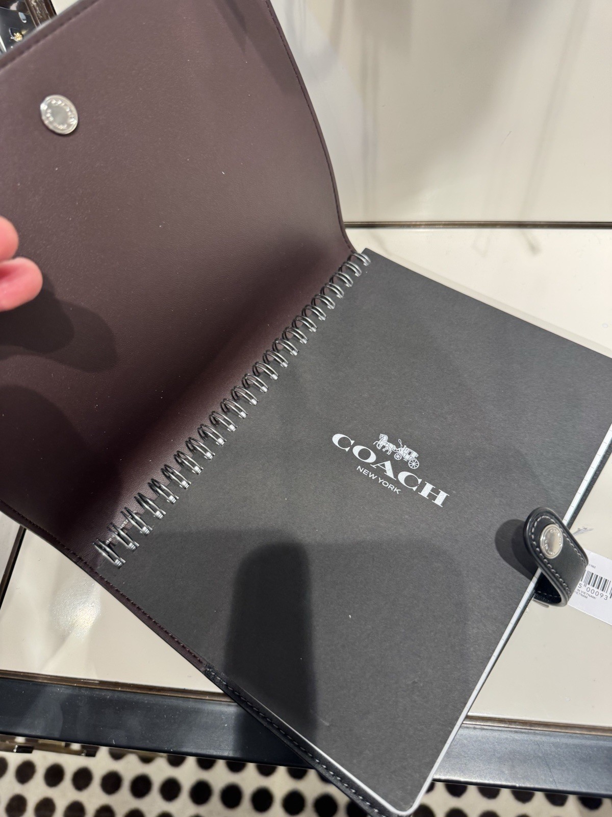 Coach Butterfly Black Leather Notebook NWT 2025 Silver Embossed CCF42 Sold Out