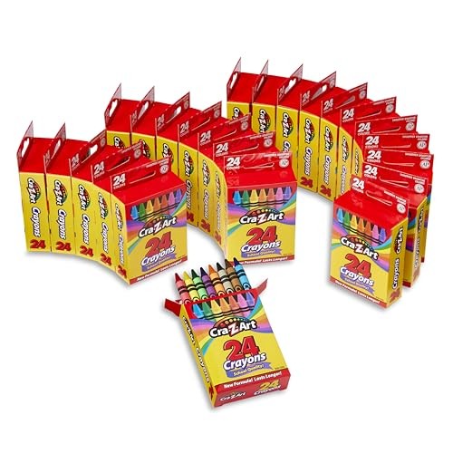 Cra-Z-Art Crayons, Bulk Pack, 24 Count, 24 24 Count (Pack of 24), Multi-color