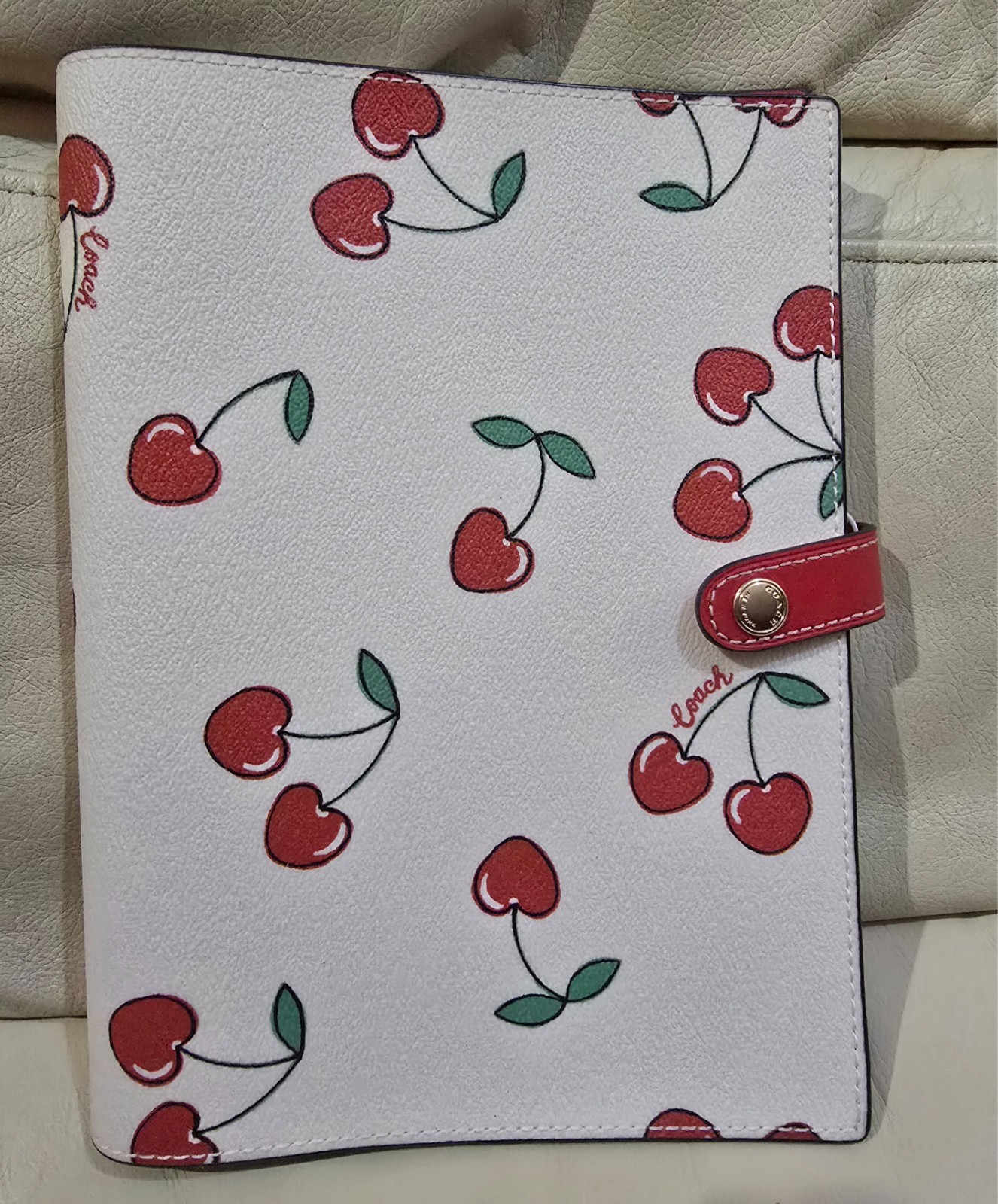 Coach Notebook with Heart Cherry Print NWT Rare Print