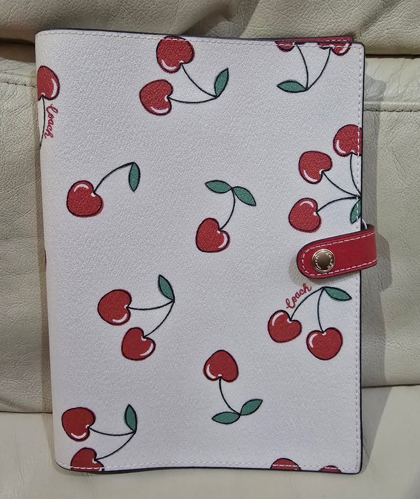 Coach Notebook with Heart Cherry Print NWT Rare Print