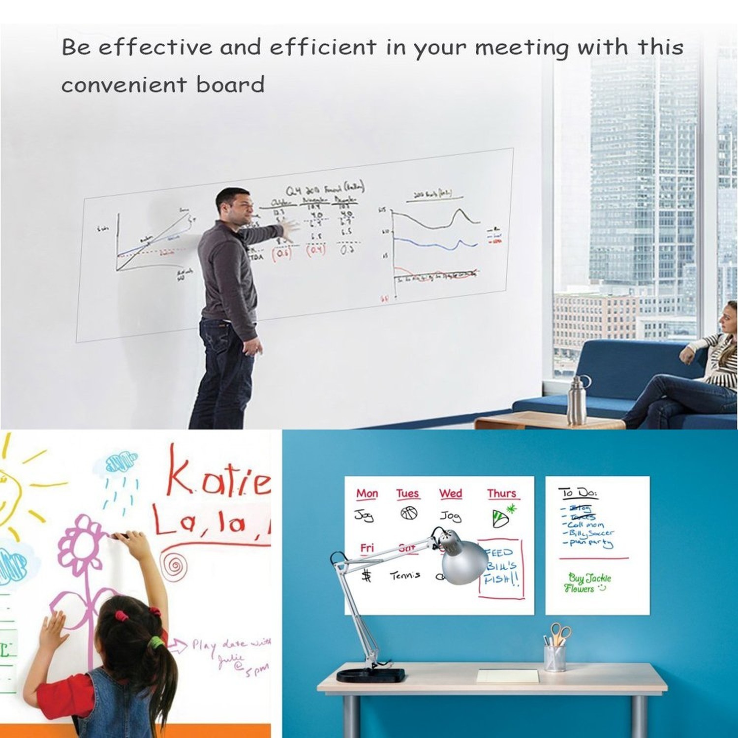 Self-Adhesive Whiteboard Wall Decal Sticker, 17.7&Prime; X 78.7&Prime; Extra Large Strong…