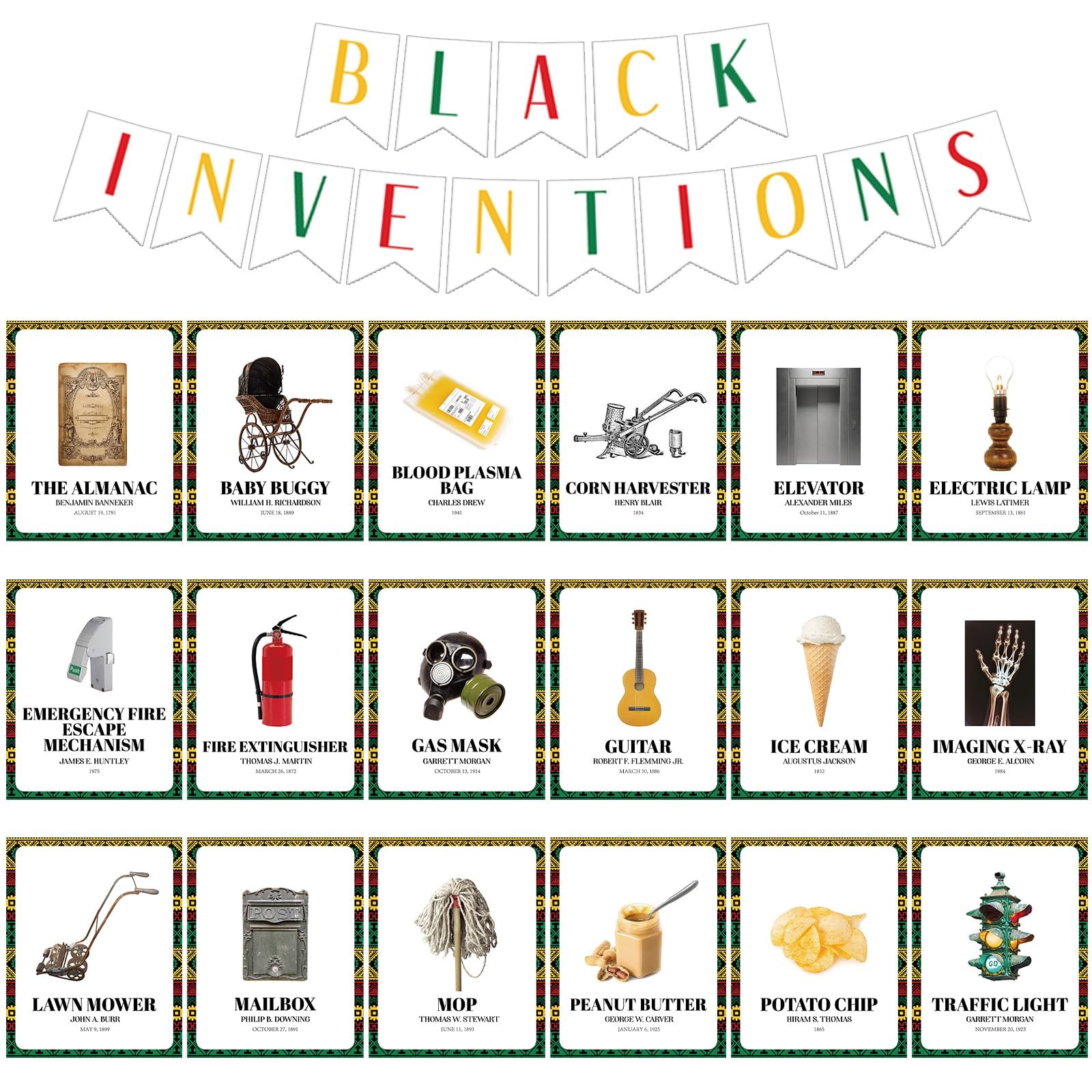 33 Pcs Black History Famous African American Inventions Poster History Famous…