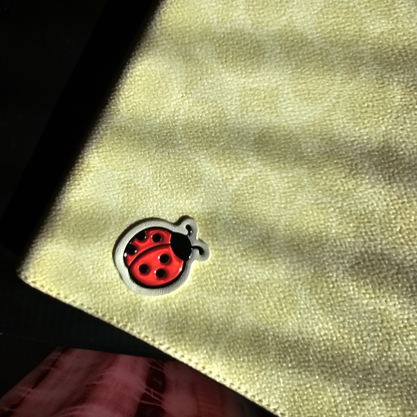 Coach Notebook With pebbled leather/Silver/Washed Yellow LadyBug Sticker