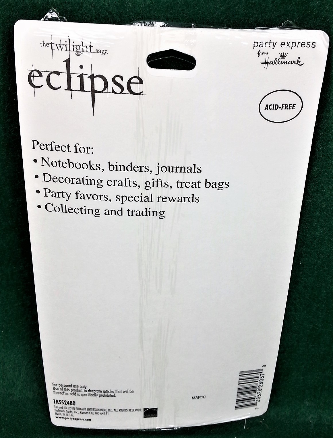Twilight Eclipse Notebook Decals 4 Sheets Party Express Hallmark NEW Stickers