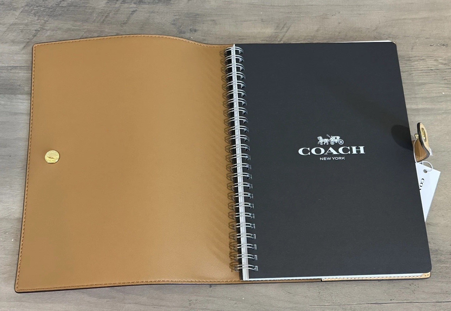 Coach Notebook With Pink Floral Print CFA42 In Gold/Pink Multi NEW