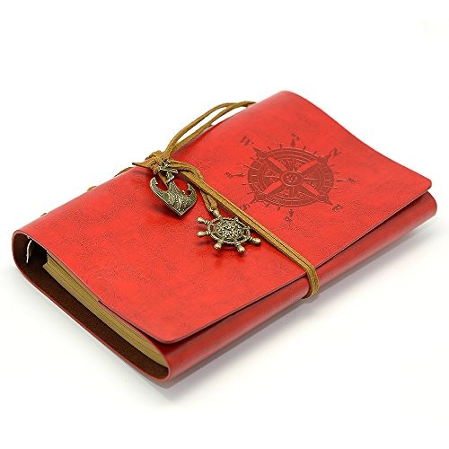 Leather Writing Journal Notebook, EvZ 7 Inches Vintage Nautical Spiral Blank