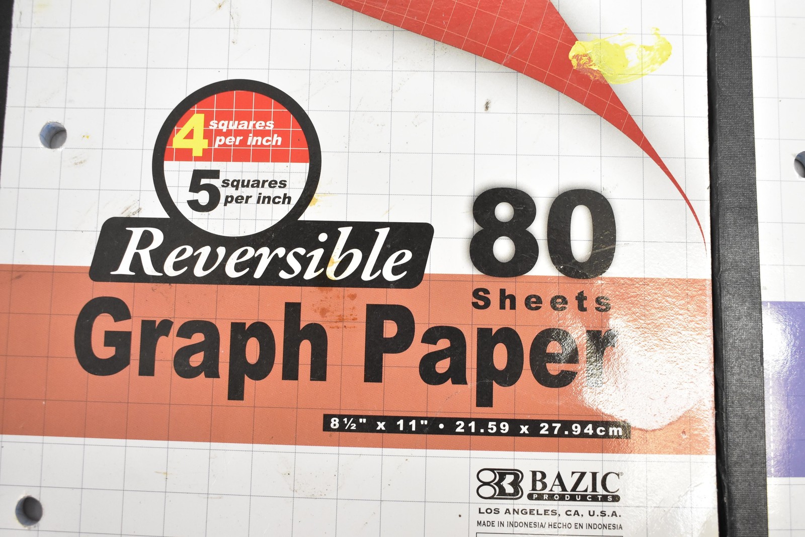 Bazic Reversible Graph Paper Pads Lot Of 9 Multi-Color 80 Sheets School