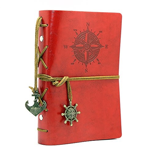 Leather Writing Journal Notebook, EvZ 7 Inches Vintage Nautical Spiral Blank