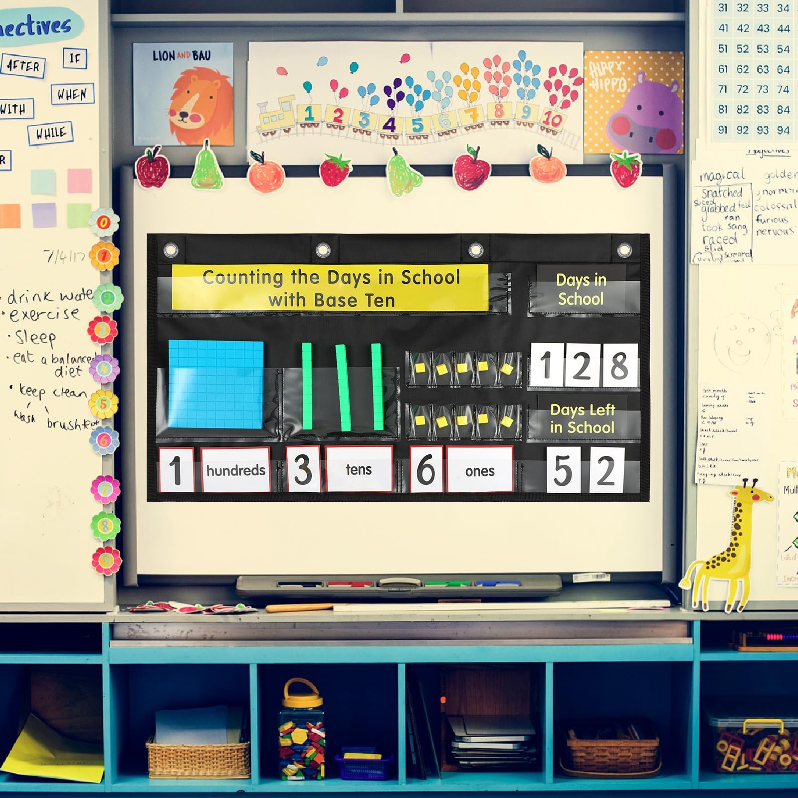Back to Counting the Days with Base Ten Pocket Chart Place Value, Counting Ca…