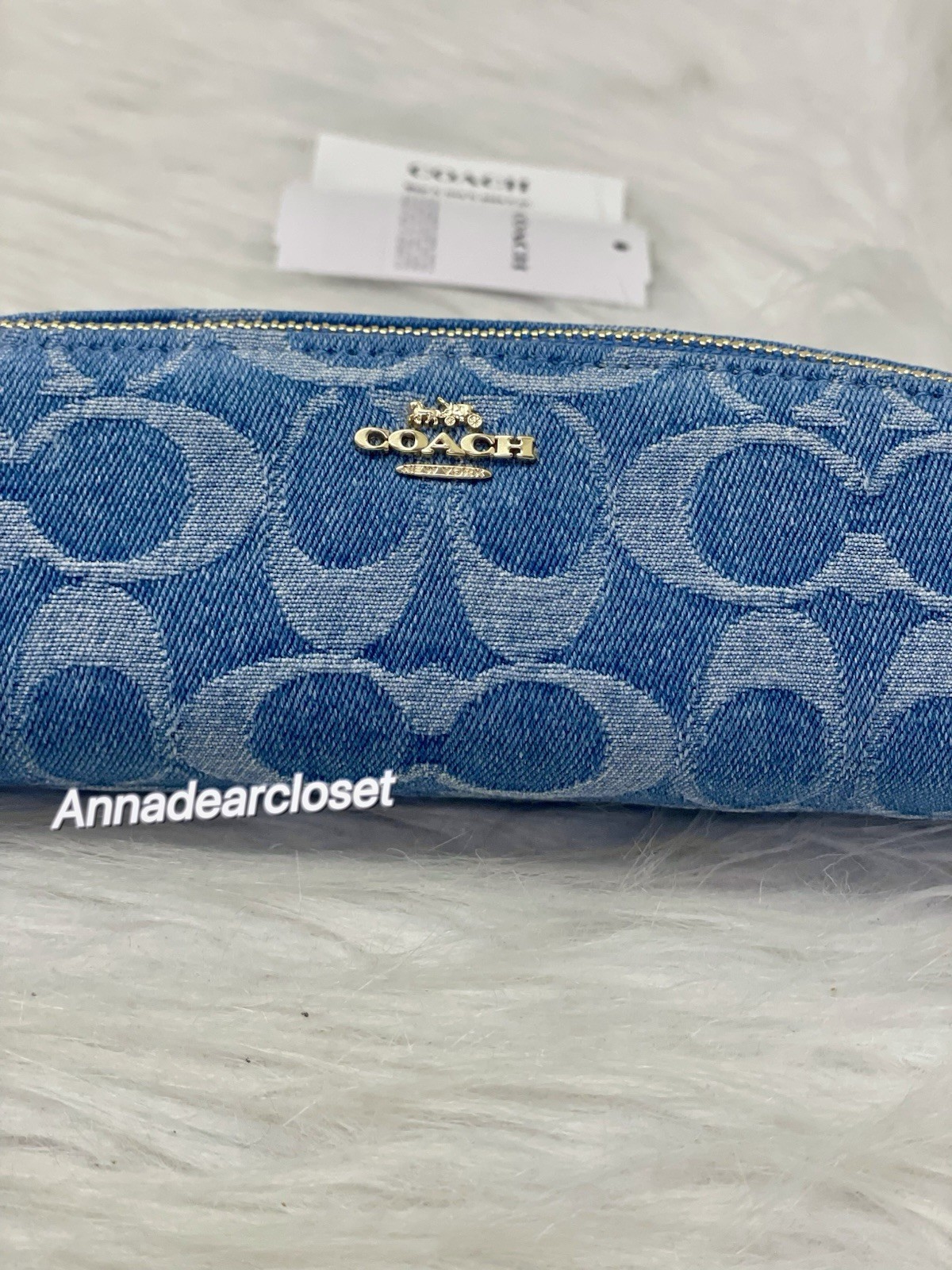Coach Pencil Case In Signature Denim CDC10 NWT Color: IM/INDIGO