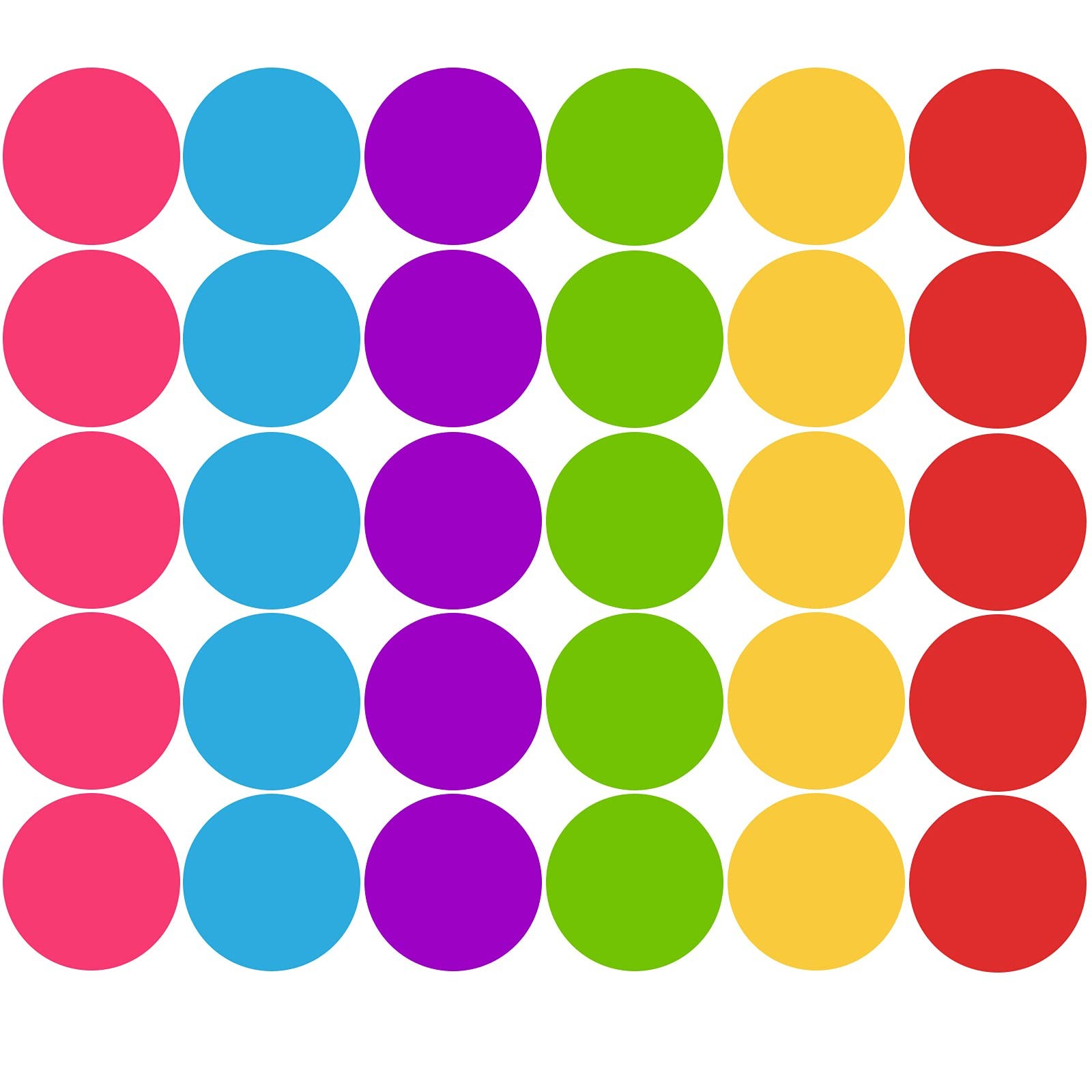 Colorful Adhesive Floor Markers, 30 Pcs 6 Inch, Classroom Decals, Bright Dots
