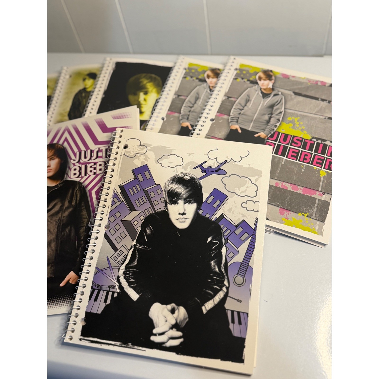 VTG Mead Justin Bieber Spiral Notebook Multi Color 2000s Y2K Pop Star Stationery