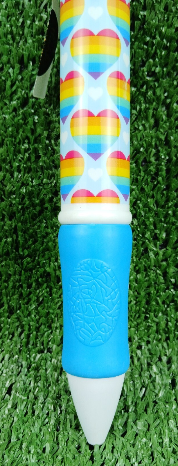 Jumbo Rainbow Hearts Multi color Ink Pen 4 colors Key Ring Heart Blue Colorful