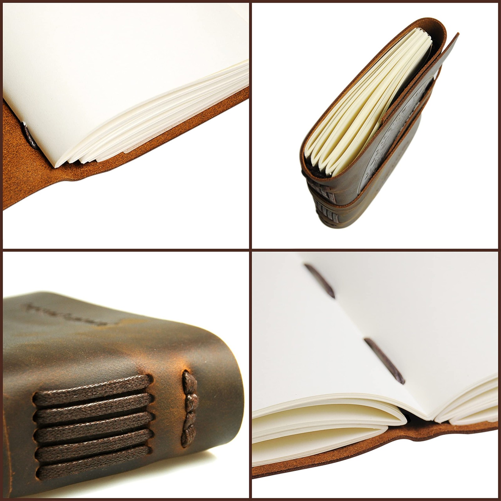 Leather Bound Journal for Men and Women, Handmade Gift Set with Nautical Comp…