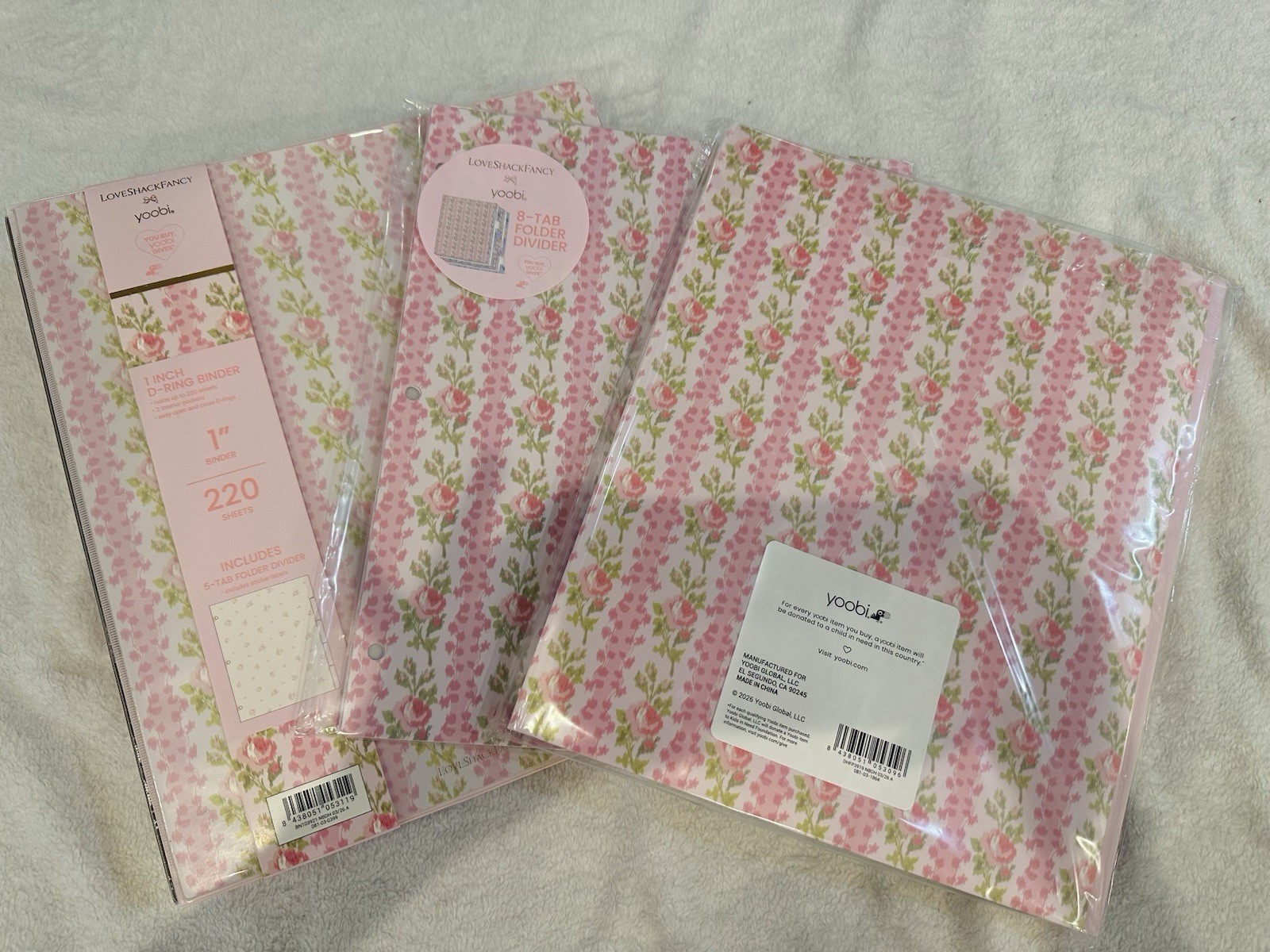 LoveShackFancy x Yoobi 19 Pc School Supply Mega Lot Pink Blue Floral NEW