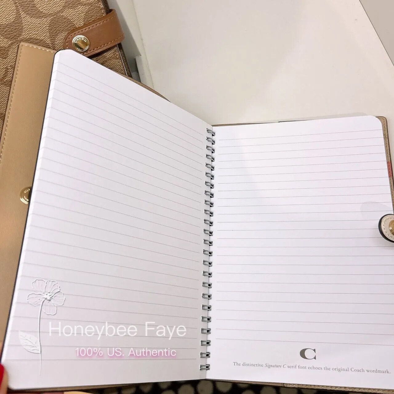 NWT Coach Notebook In Signature Canvas With Mystical Floral/Stripe Heart Print