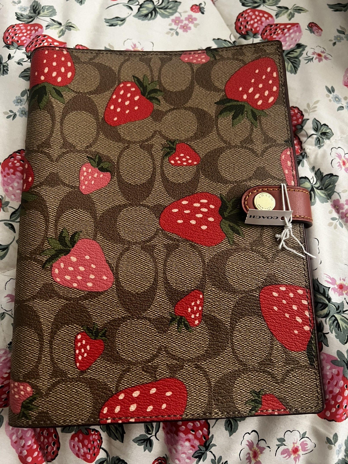 Coach Notebook with Wild Strawberry Print CH836 NWT
