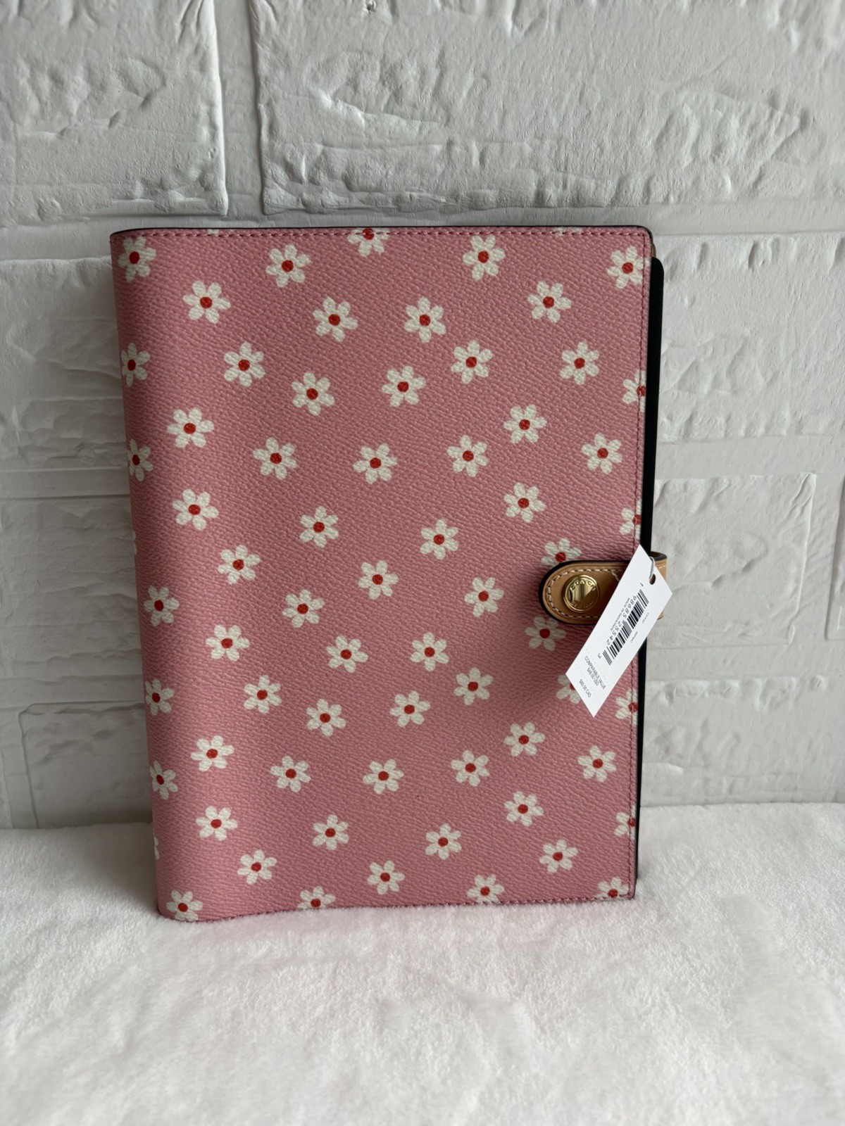 COACH CA42 A5 Spiral Lined Notebook Journal Snap Closure Pink Floral