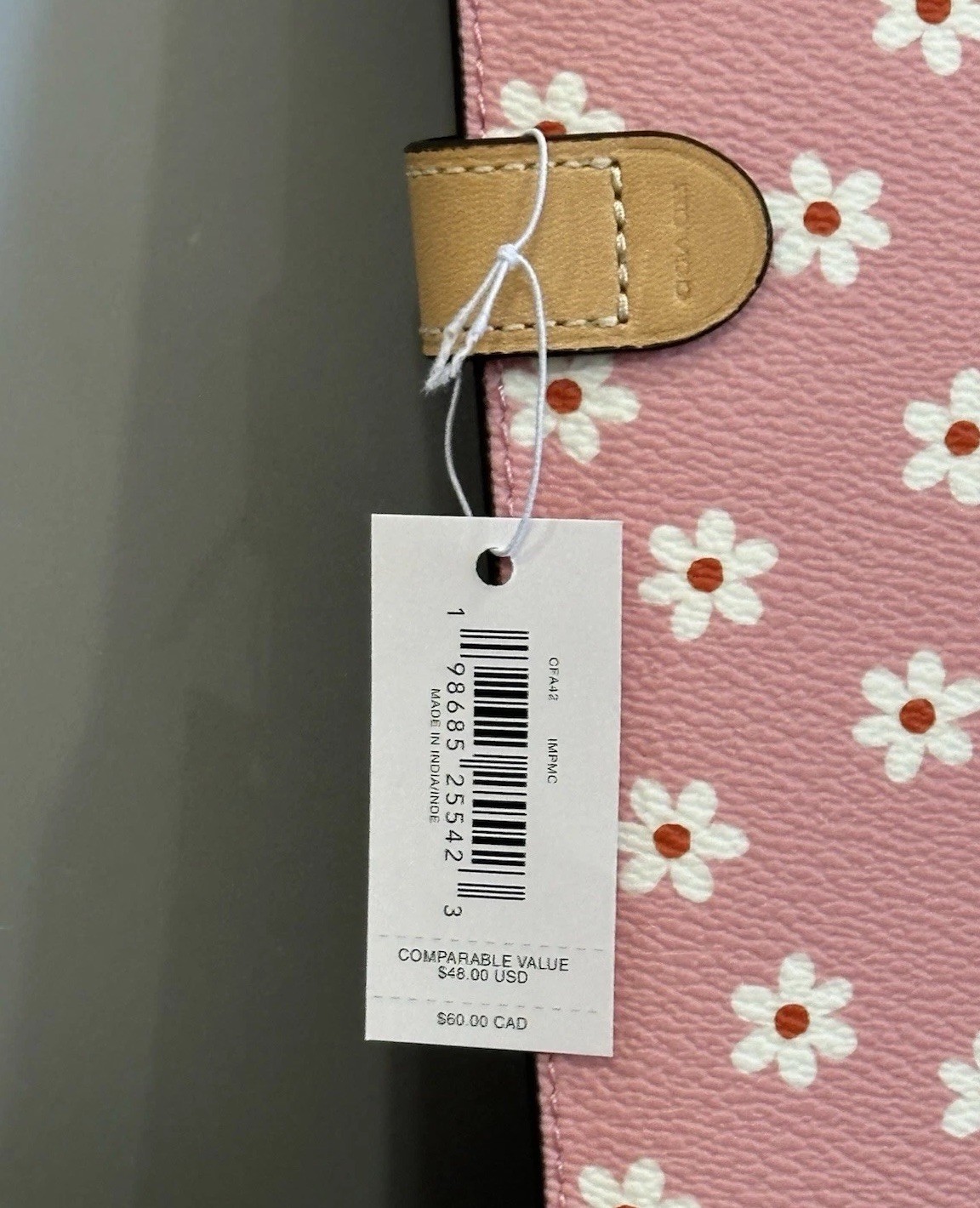 Coach Notebook With Pink Floral Print CFA42 In Gold/Pink Multi NEW