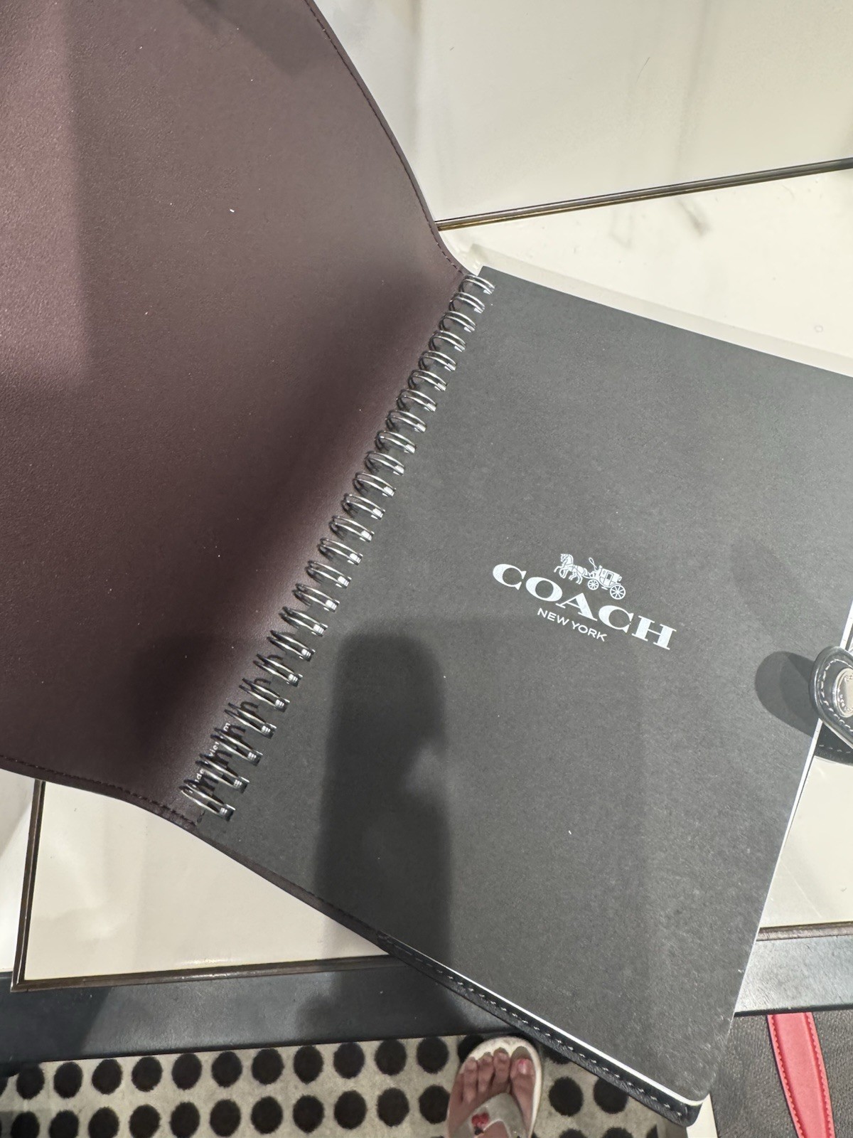 Coach Butterfly Black Leather Notebook NWT 2025 Silver Embossed CCF42 Sold Out