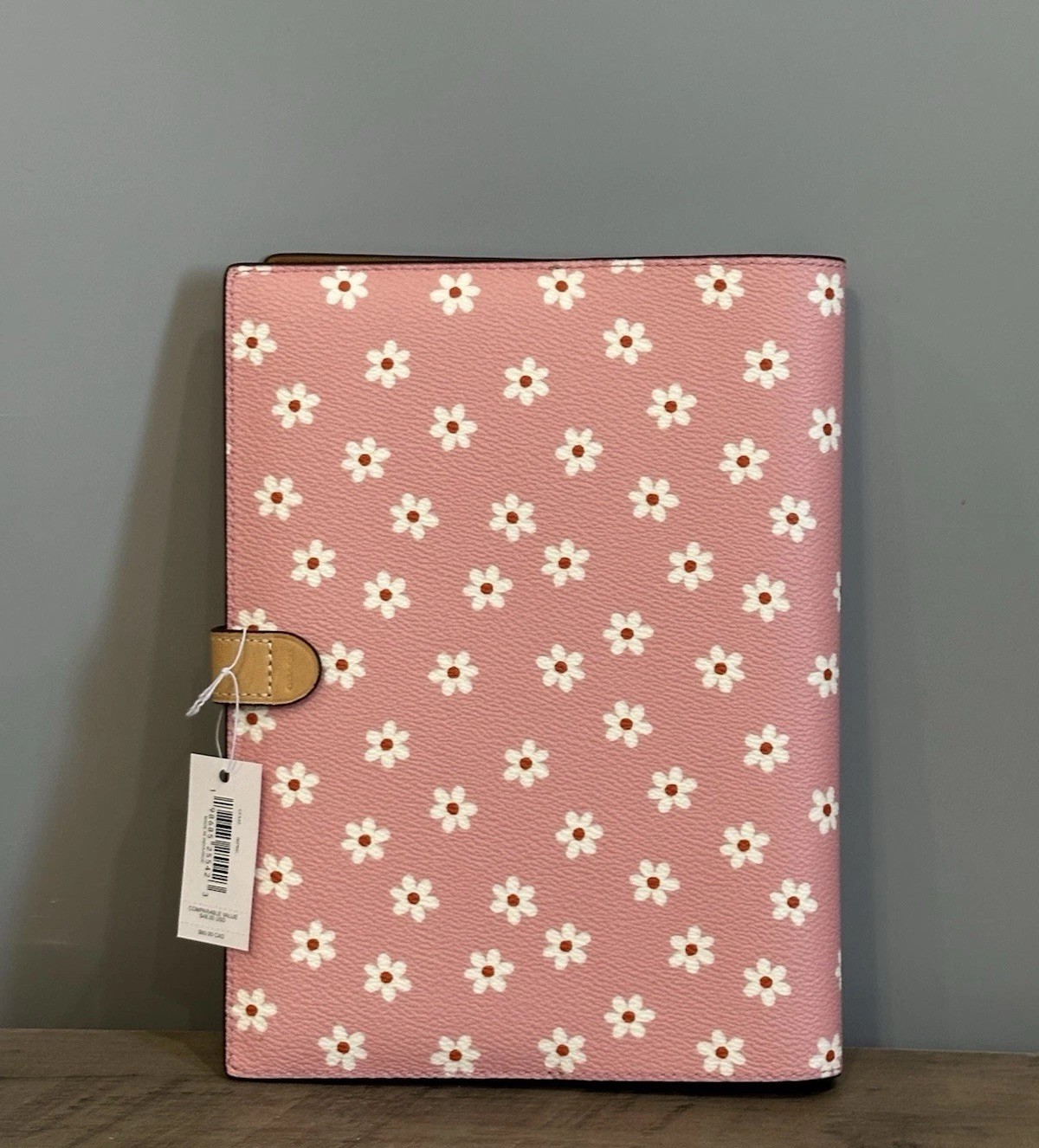 Coach Notebook With Pink Floral Print CFA42 In Gold/Pink Multi NEW