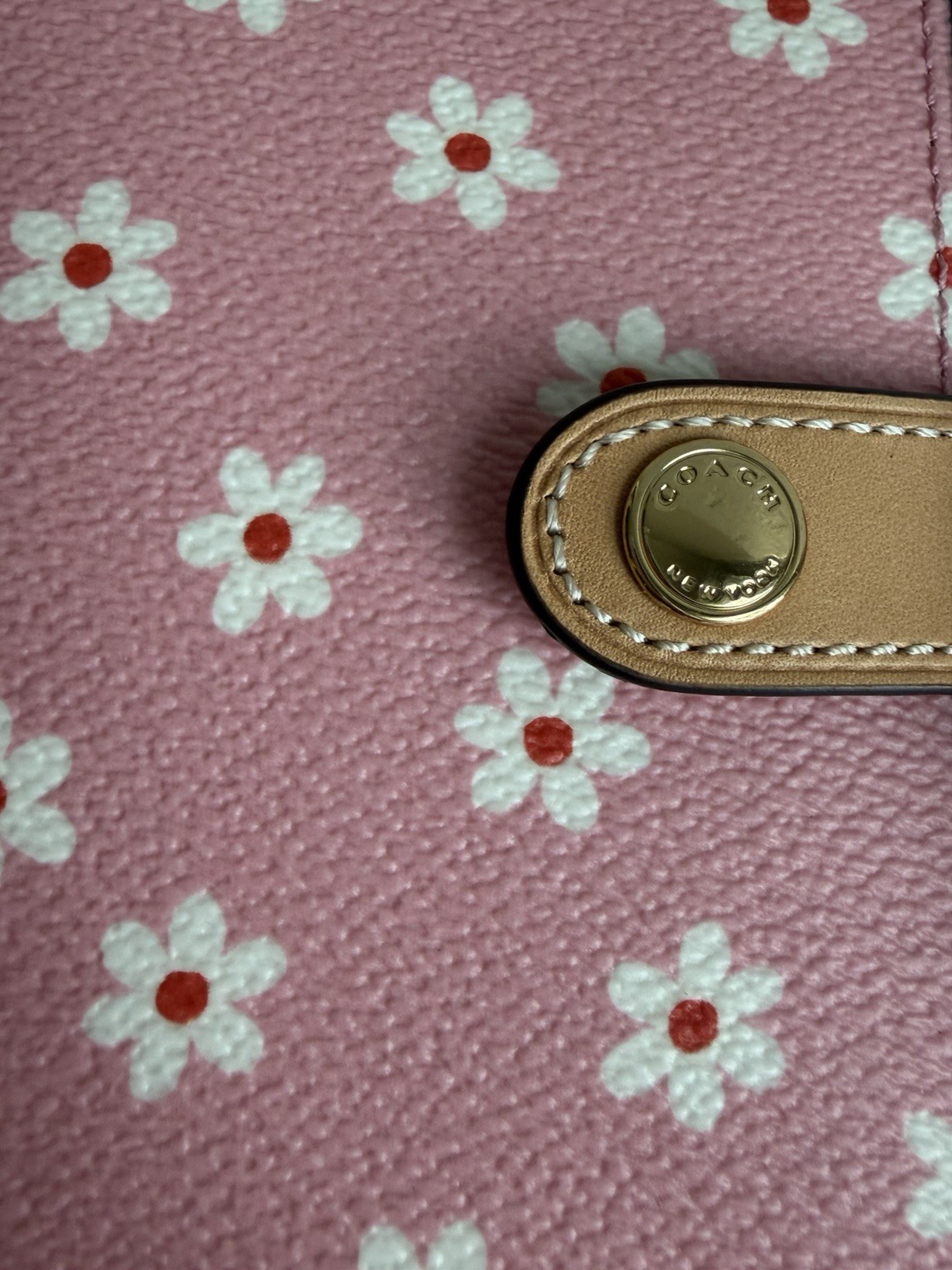 COACH CA42 A5 Spiral Lined Notebook Journal Snap Closure Pink Floral