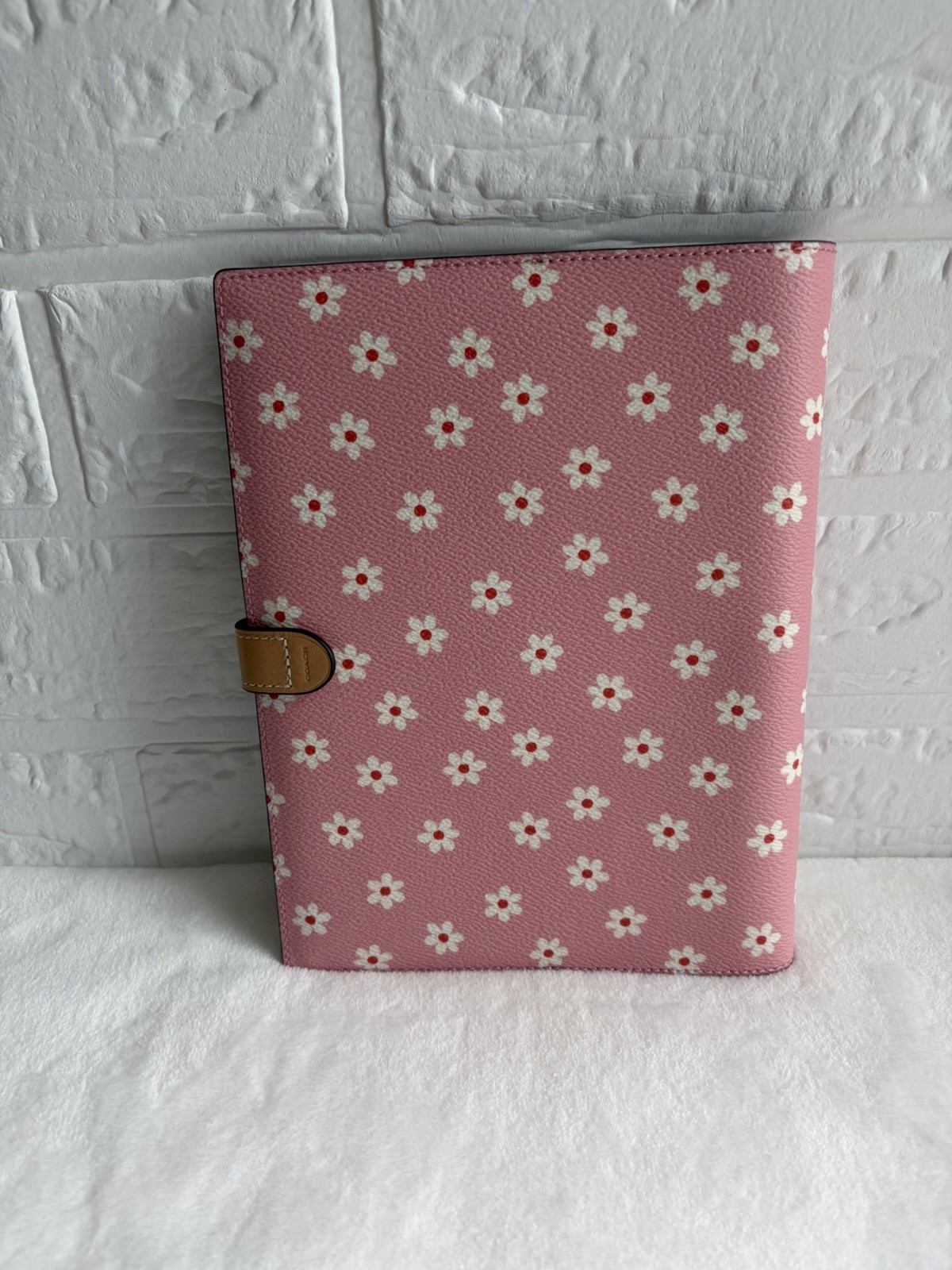 COACH CA42 A5 Spiral Lined Notebook Journal Snap Closure Pink Floral
