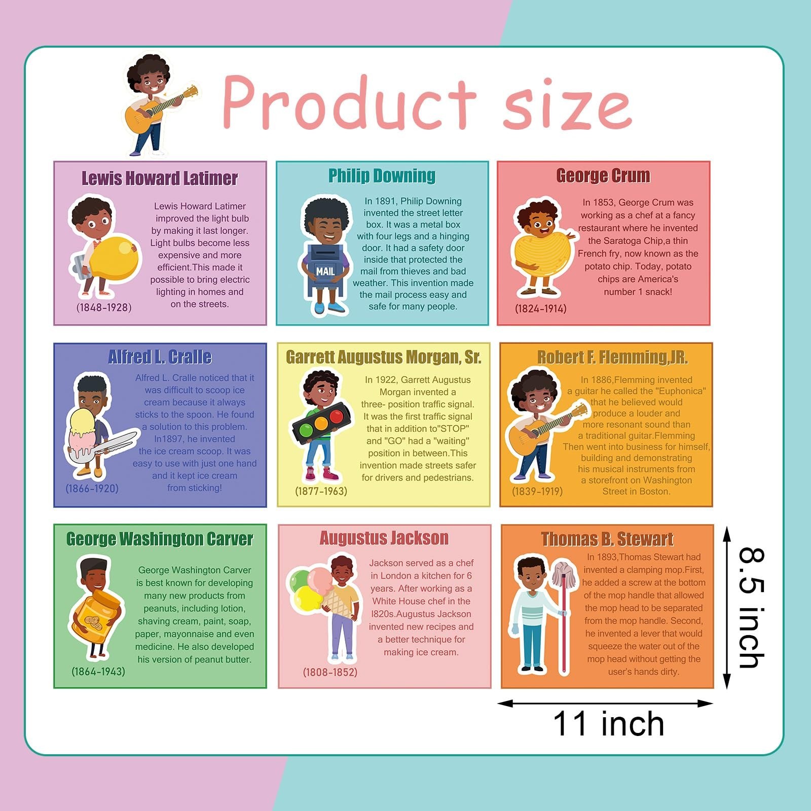 9 Pcs Black History Month Posters 8.5 »x11 » African American Inventions Post…