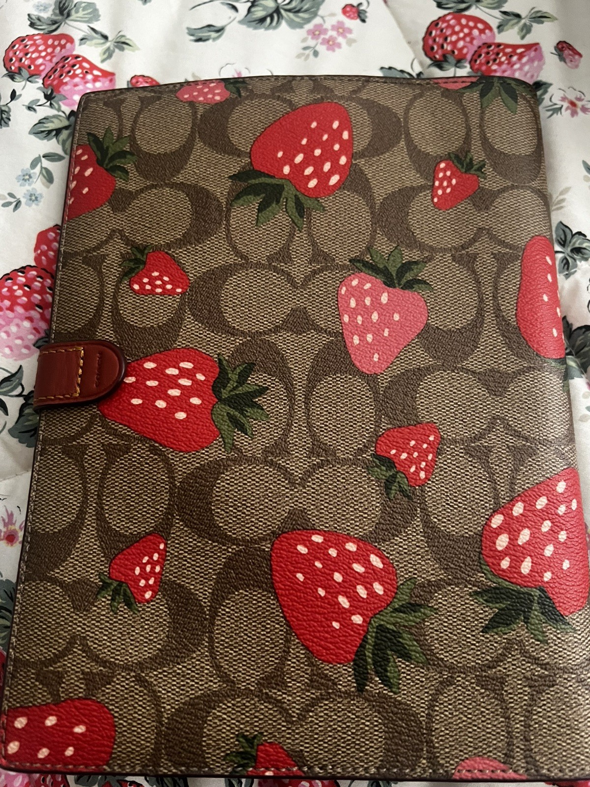 Coach Notebook with Wild Strawberry Print CH836 NWT