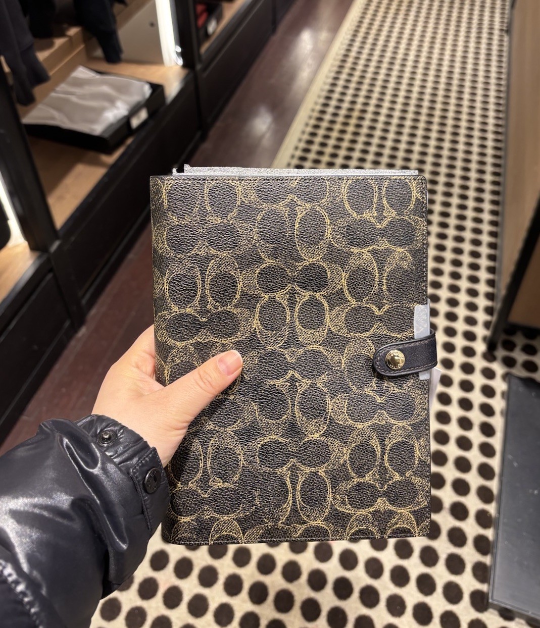 NWT Coach Notebook In Signature Canvas Gold/Brown CDX99