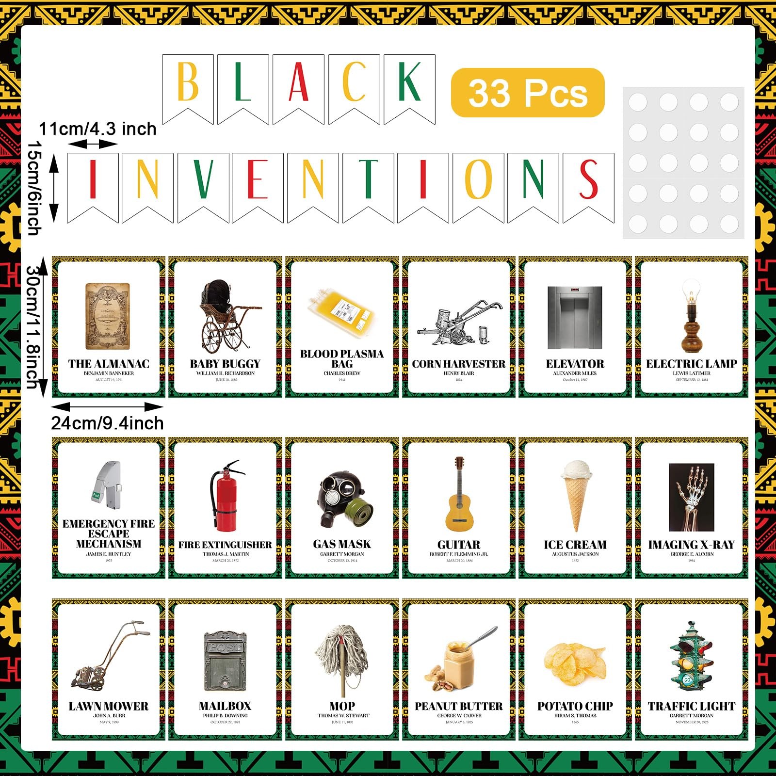 33 Pcs Black History Famous African American Inventions Poster History Famous…