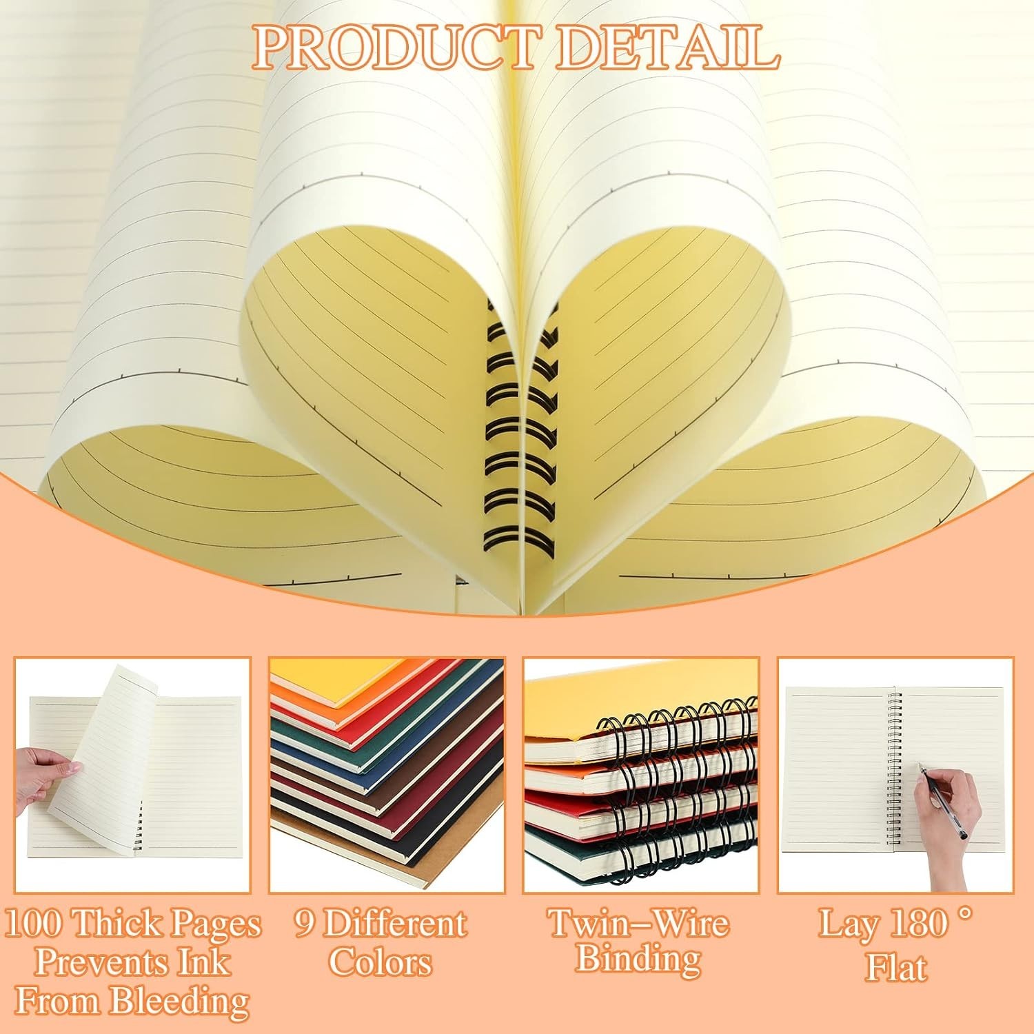 36 Pcs Multi Color A5 Spiral Notebooks Bulk Set for Students
