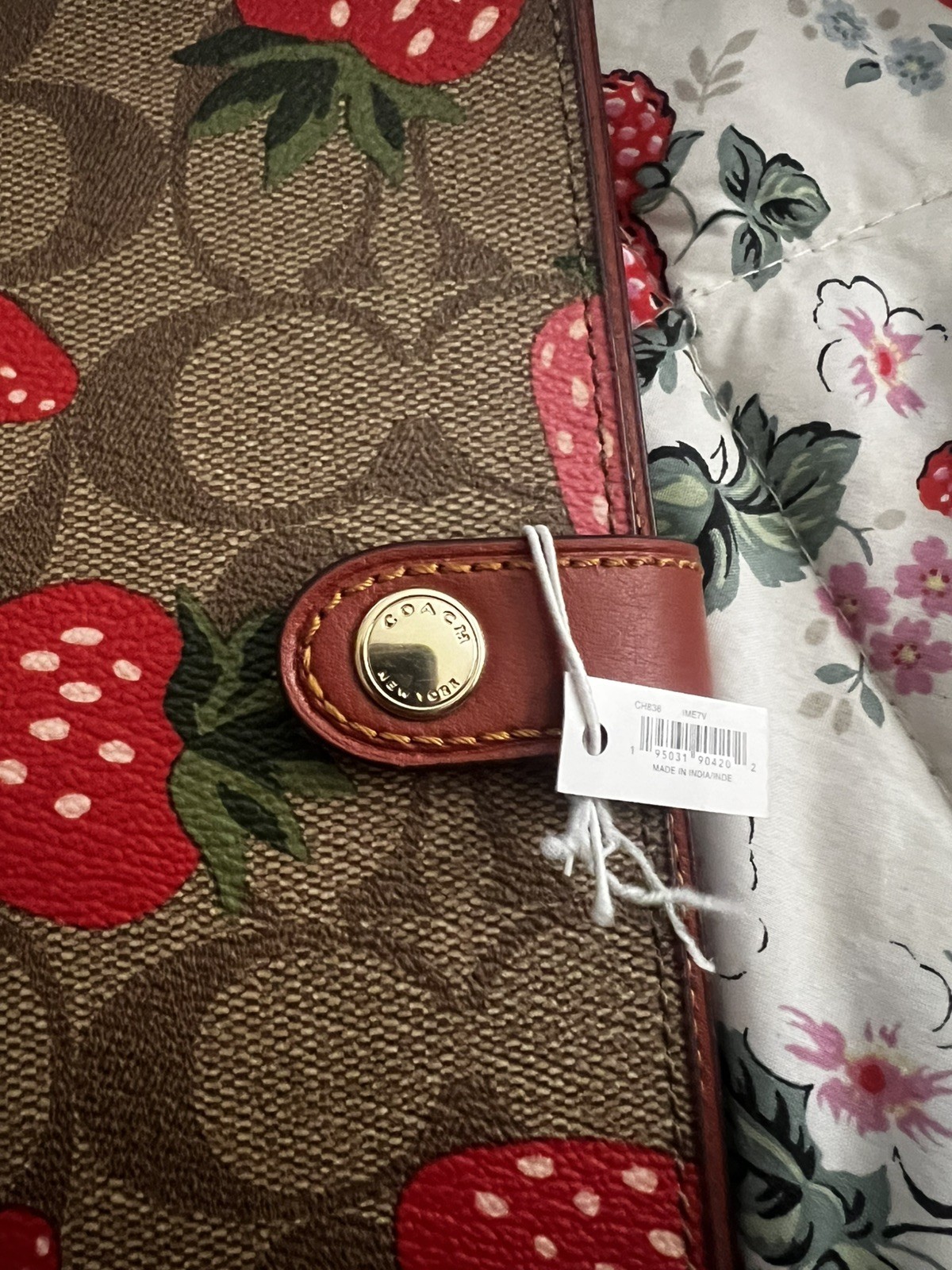 Coach Notebook with Wild Strawberry Print CH836 NWT