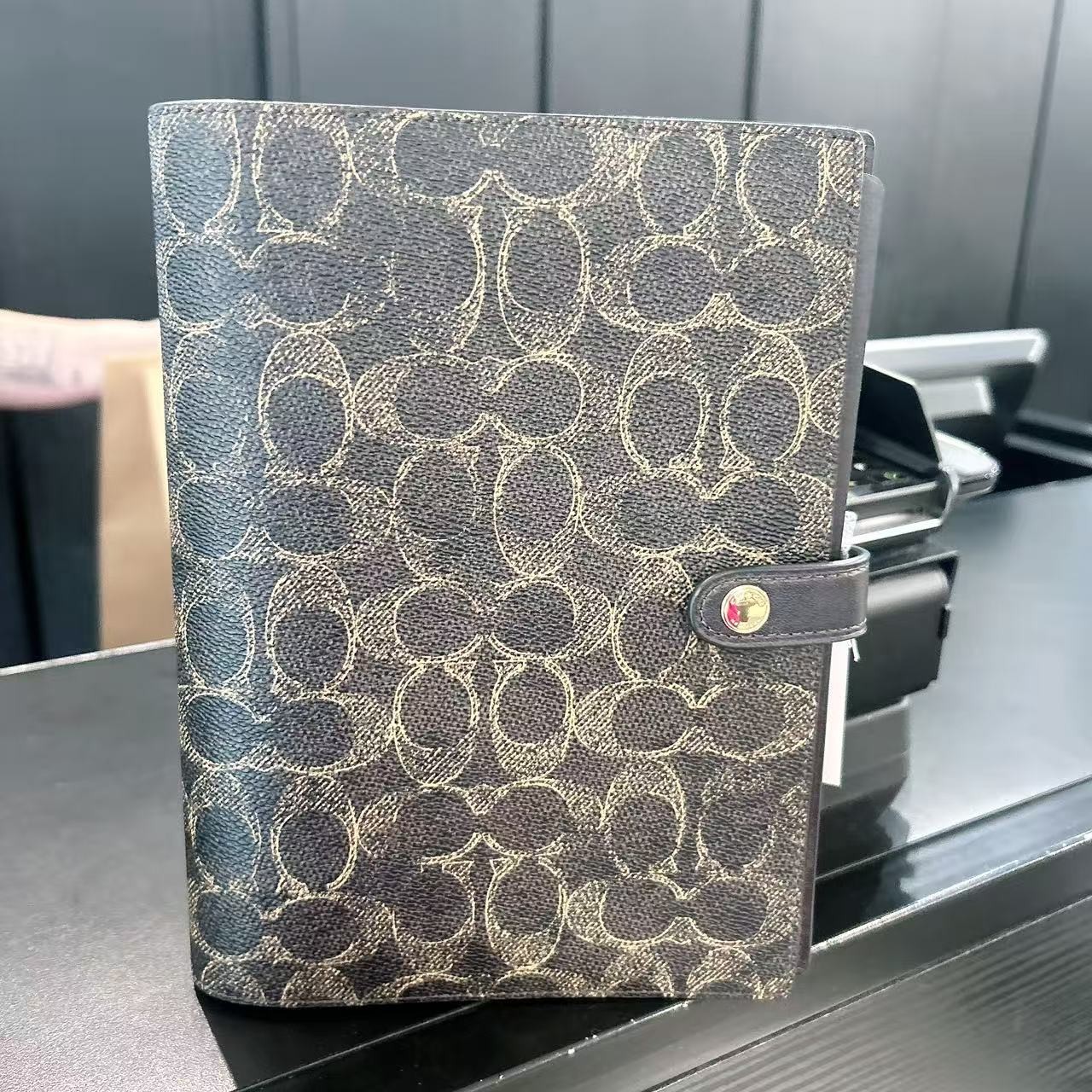 NWT Coach Notebook In Signature Canvas With Mystical Floral/Stripe Heart Print