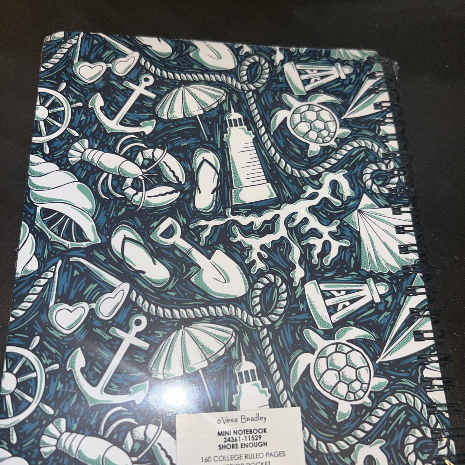 New Vera Bradley Mini Notebook Nautical Lobster 6 X 8 Sealed Shore Enough