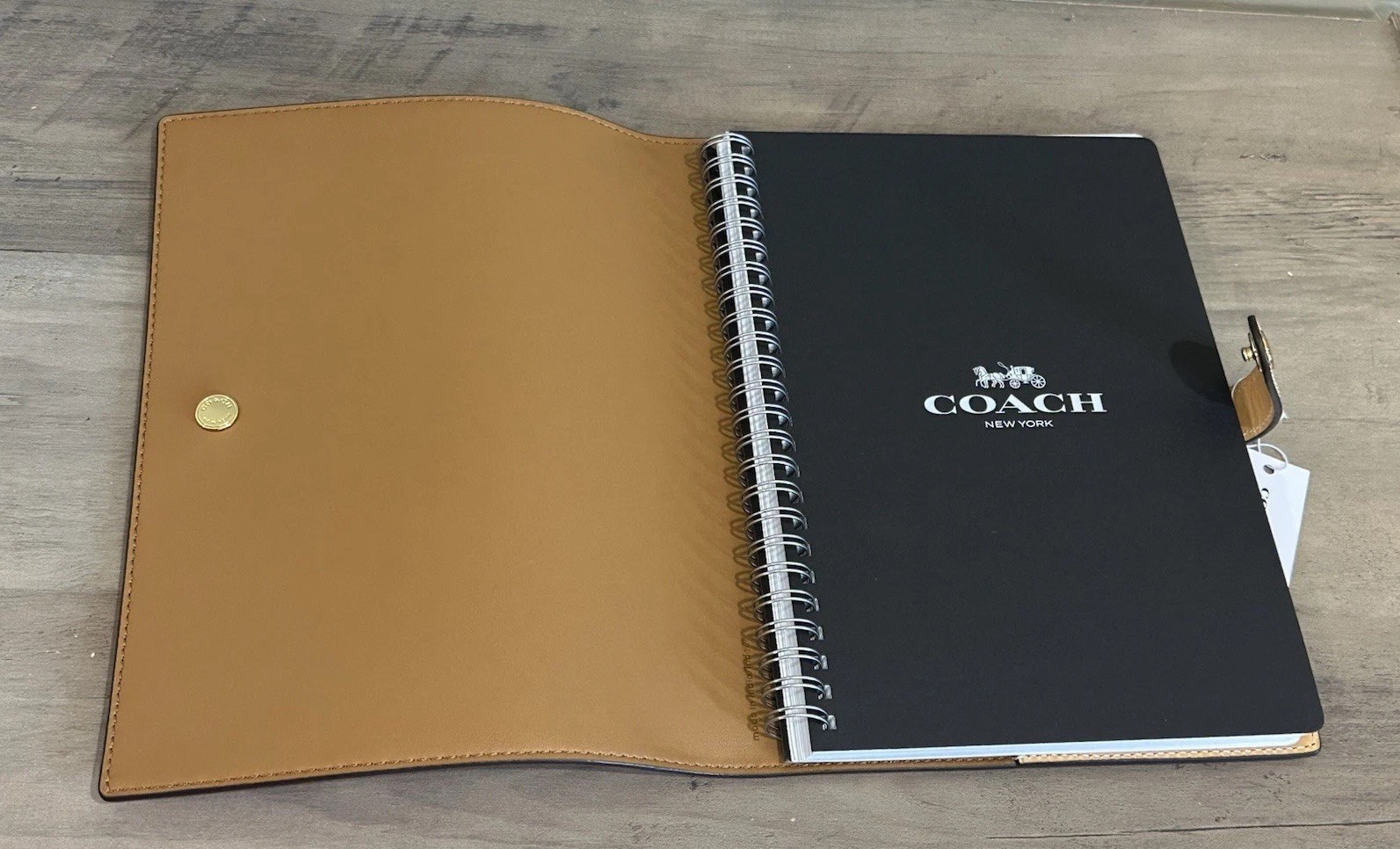 Coach Notebook With Pink Floral Print CFA42 In Gold/Pink Multi NEW