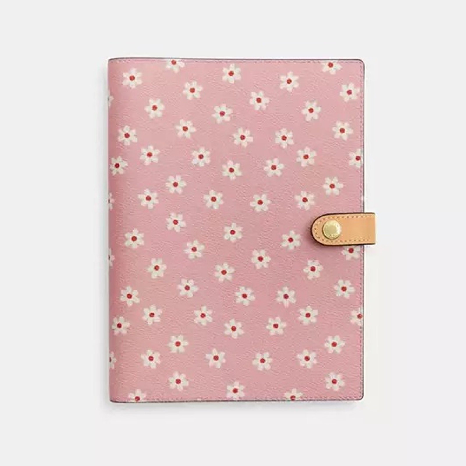 Coach Notebook With Floral Print CFA42 Gold/Pink Multi