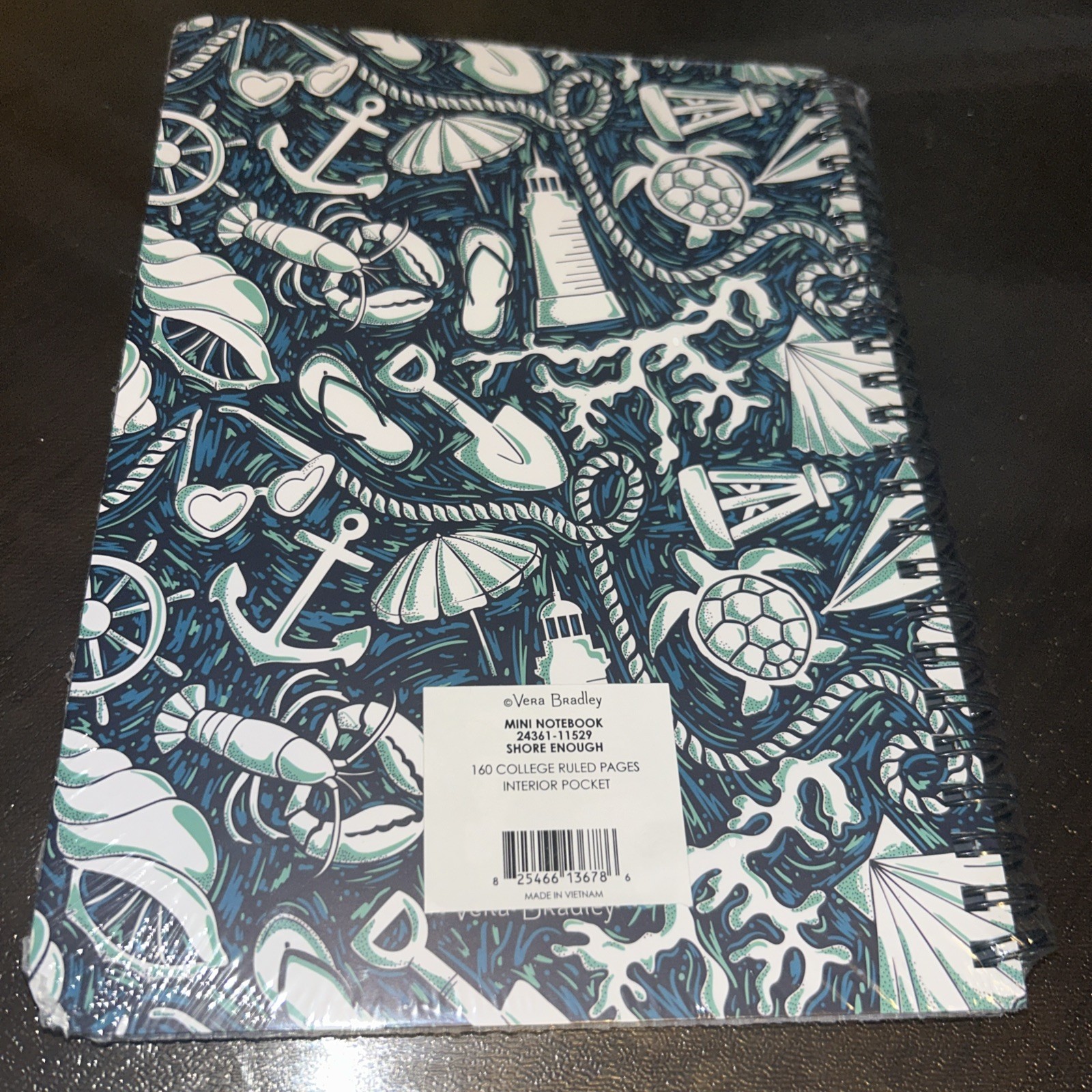 New Vera Bradley Mini Notebook Nautical Lobster 6 X 8 Sealed Shore Enough