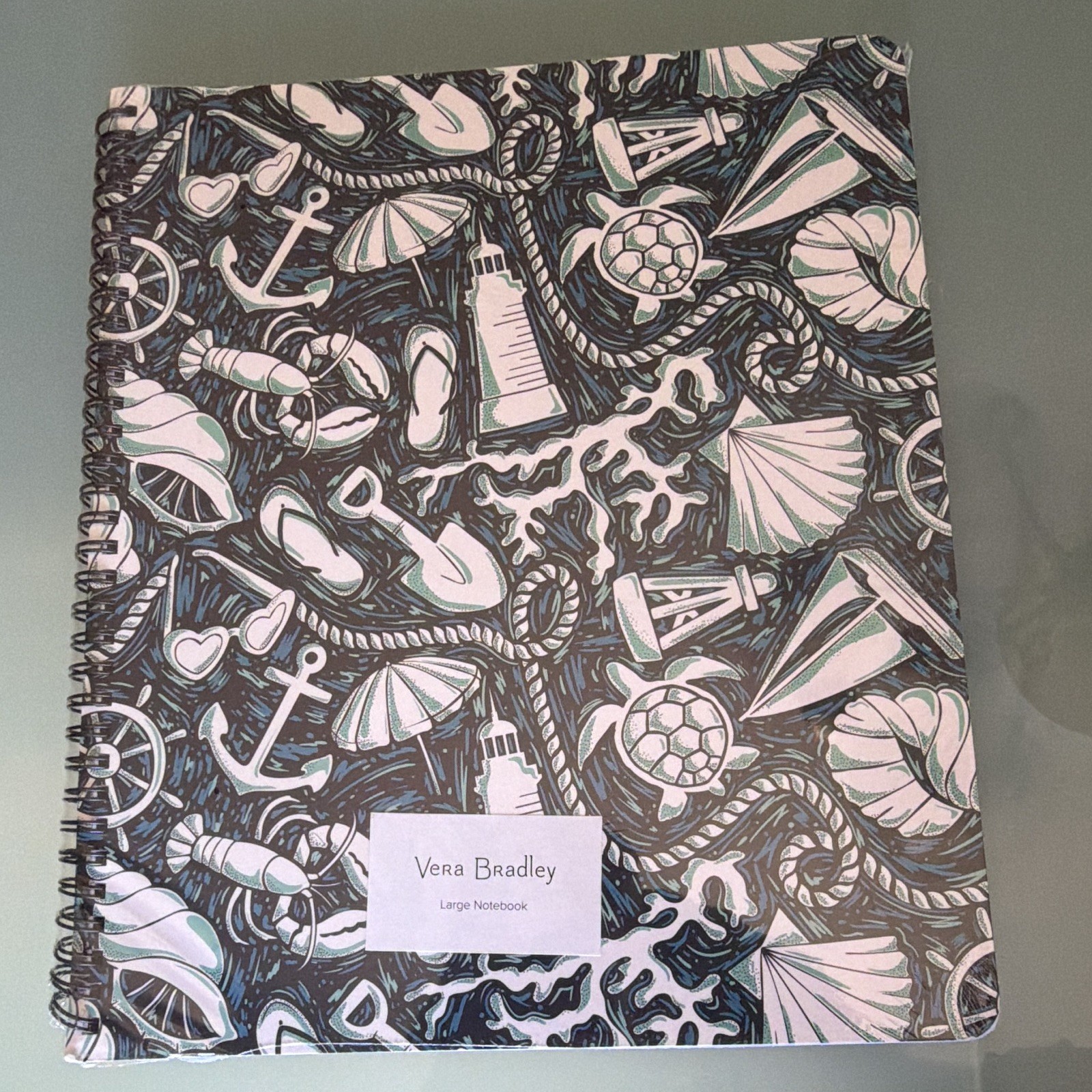 Vera Bradley Shore Enough Large Spiral Notebook, Nautical Sea Theme – NEW!
