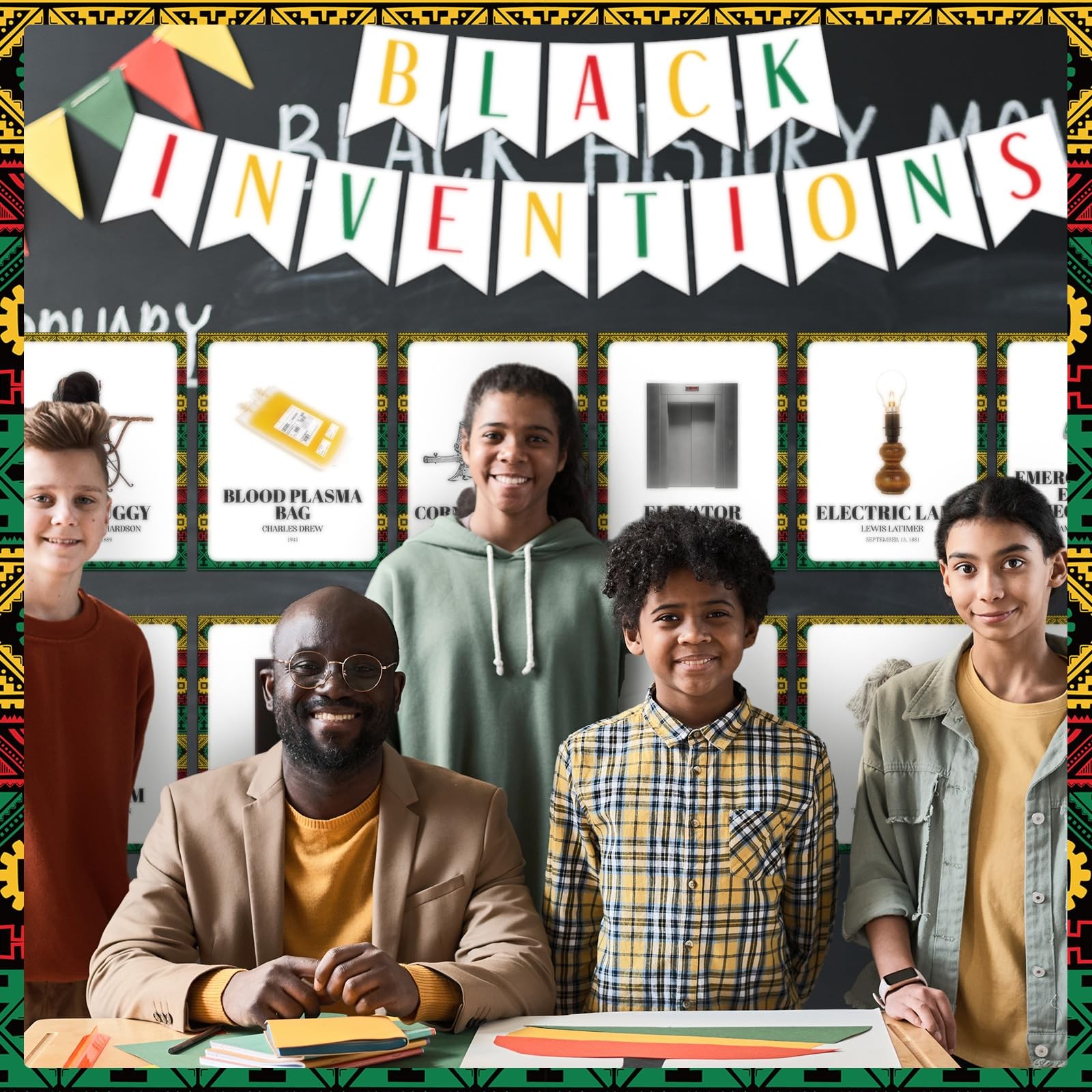 33 Pcs Black History Famous African American Inventions Poster History Famous…