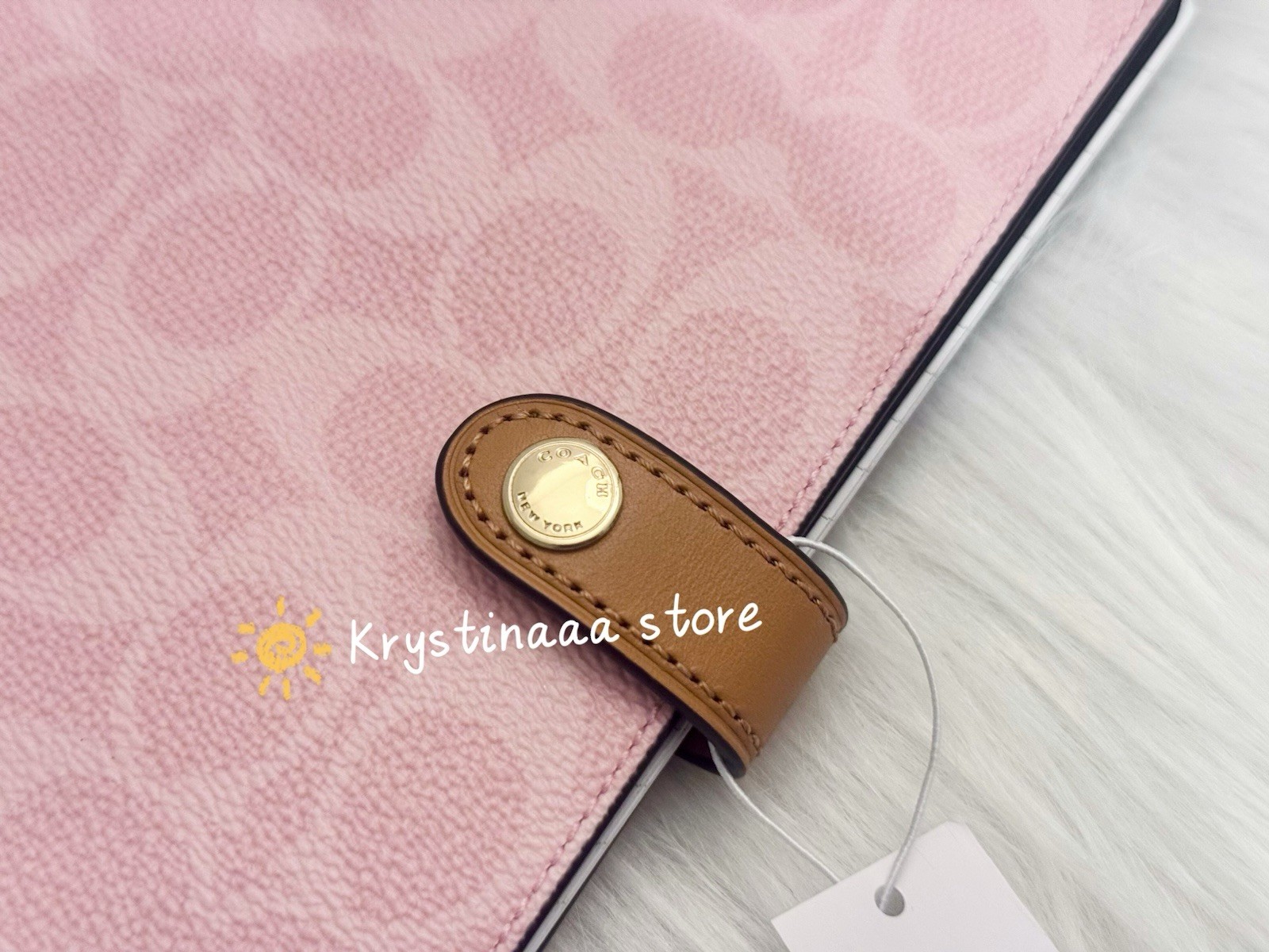 Coach Notebook in Signature Canvas 2026 New Release Powder Pink Color